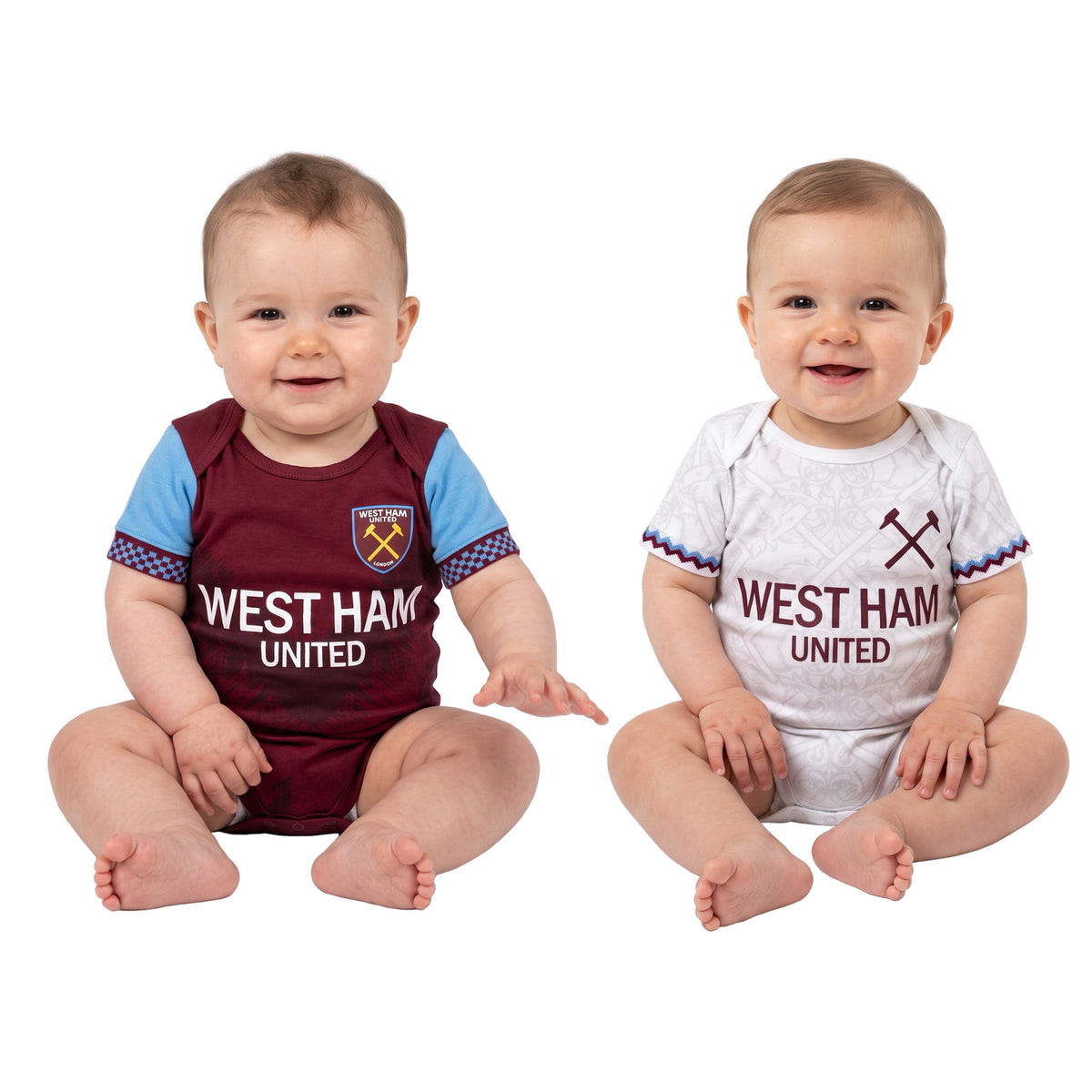 West Ham United FC baby 2pk bodysuit in claret & white