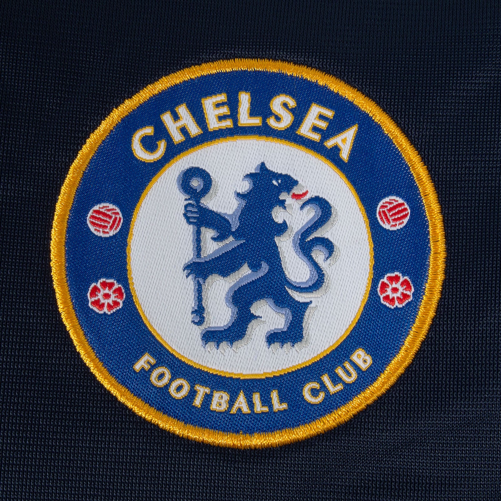 Chelsea adults track jacket in navy blue with retro crest on the chest.