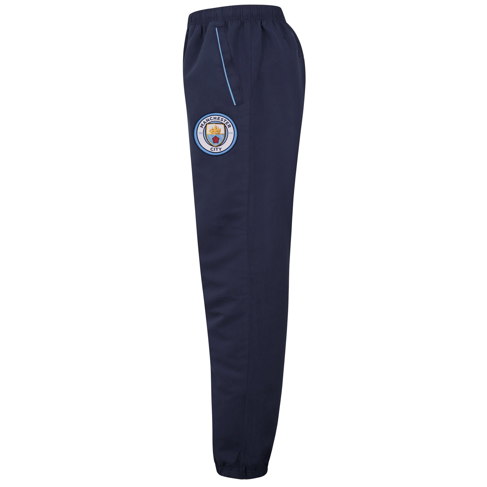 Man City adults tracksuit in navy blue with club crest to chest and left thigh