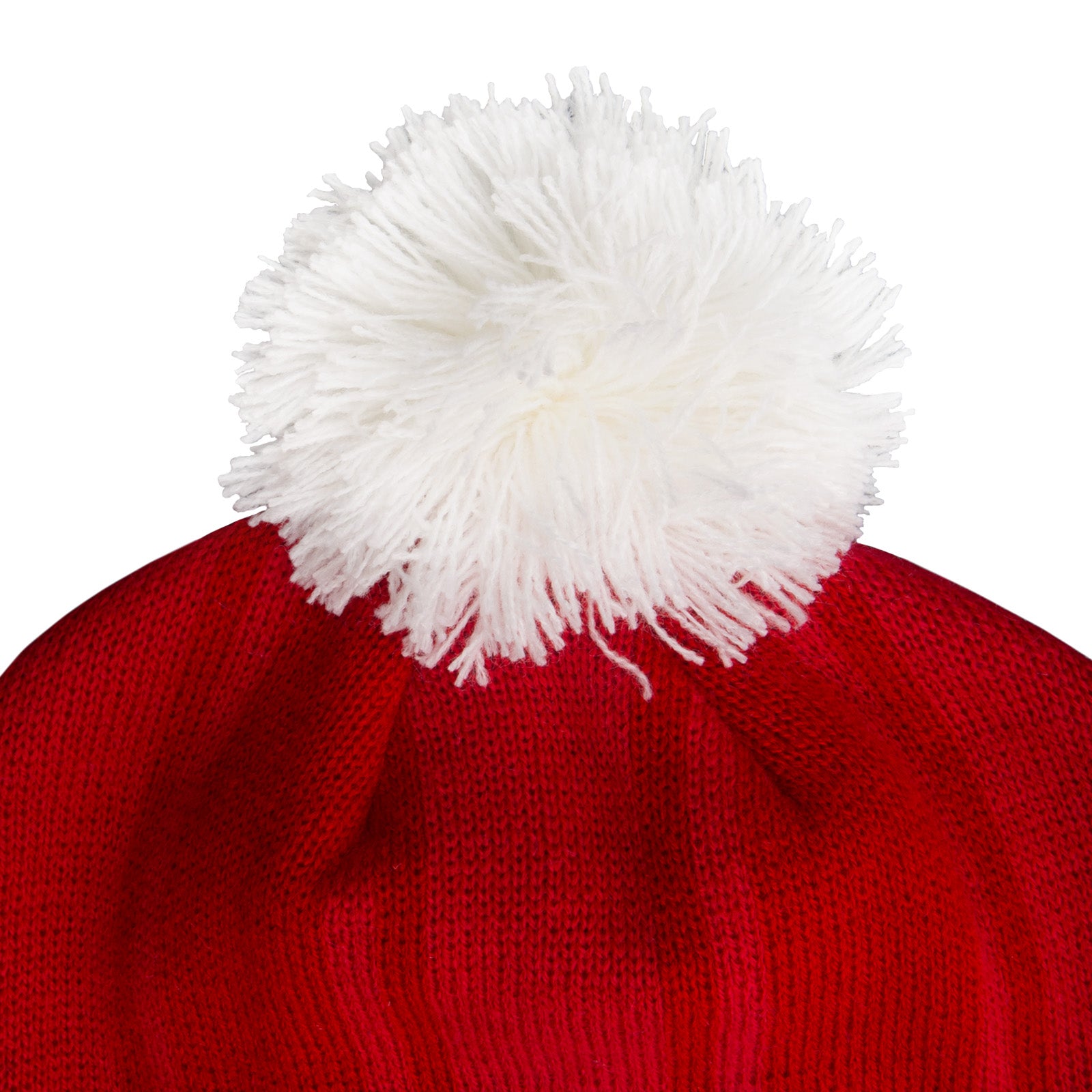 Liverpool retro knitted bobble hat in red 1986 colours