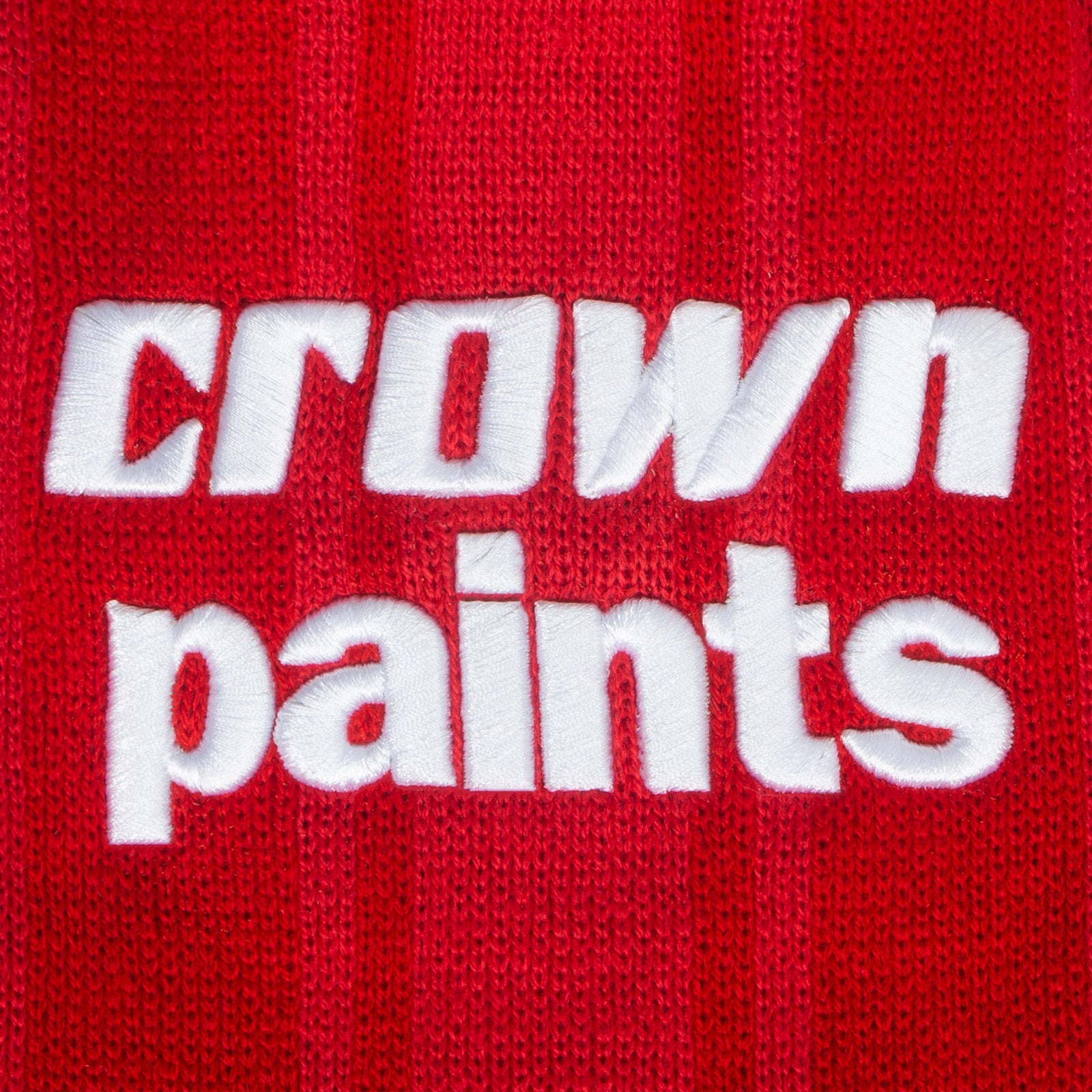 Liverpool retro knitted bobble hat in red 1986 colours