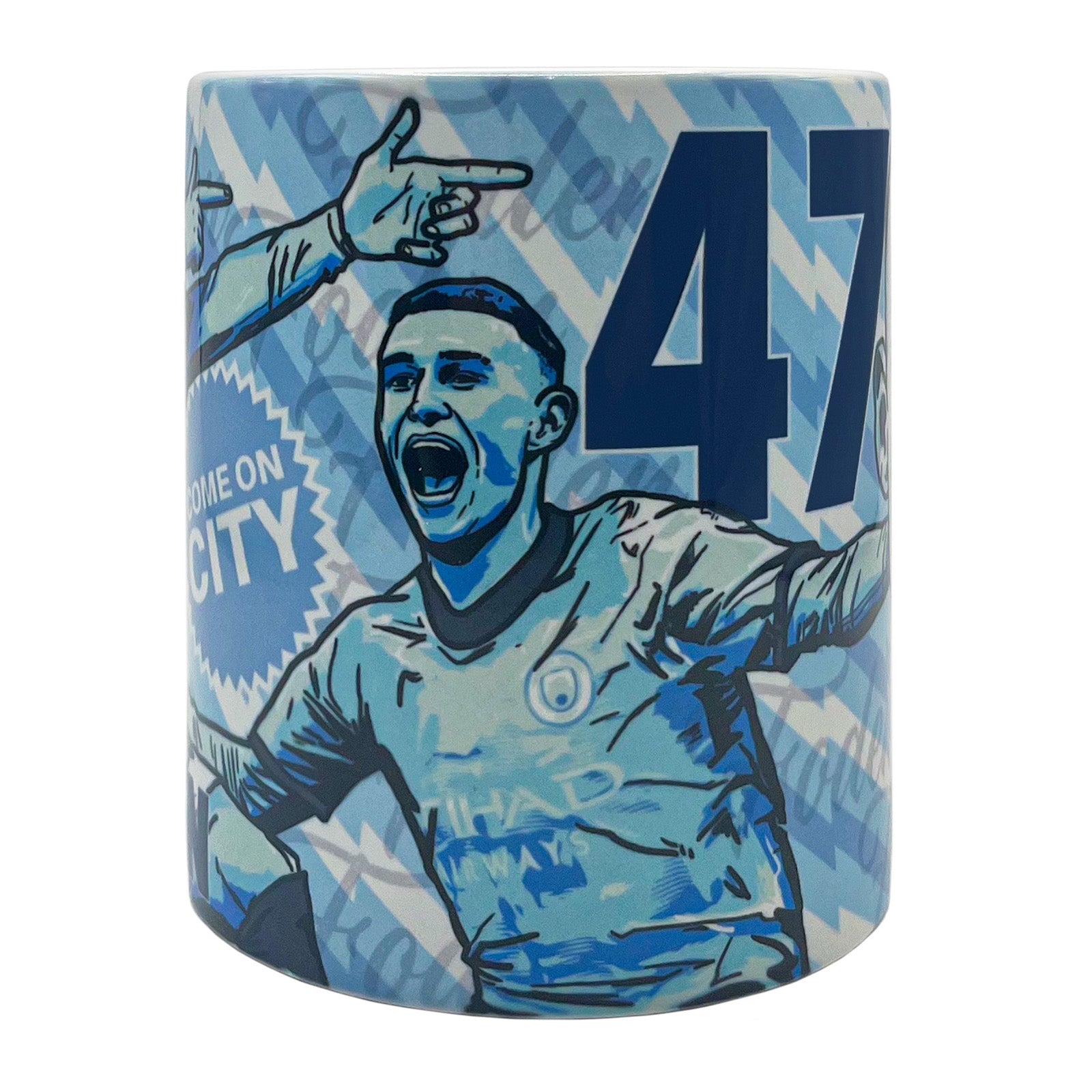 Manchester City legends Foden mug in blue