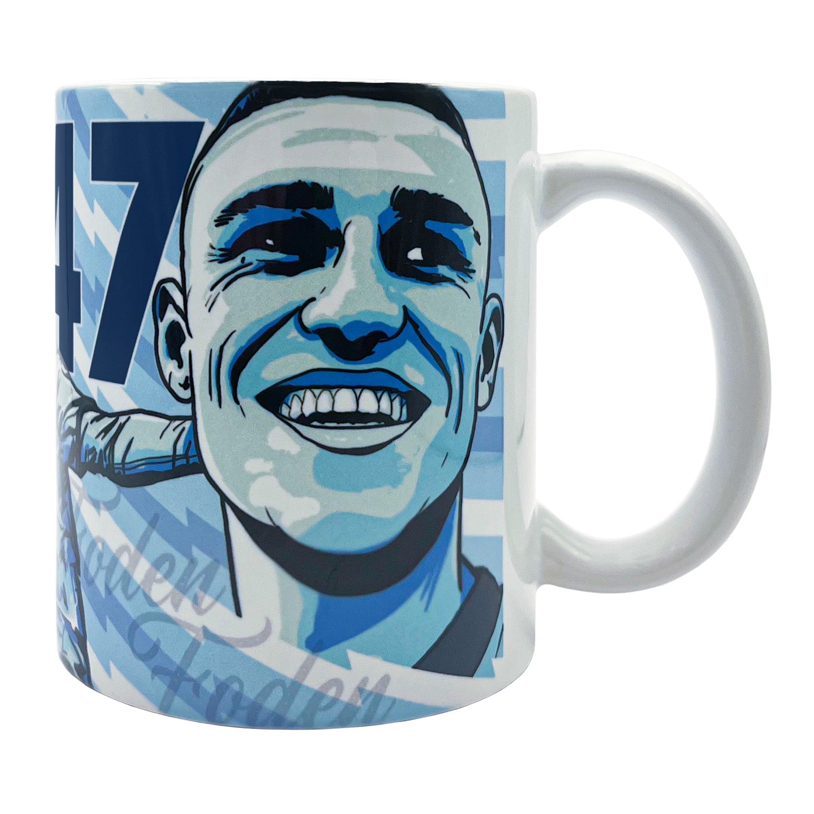 Manchester City legends Foden mug in blue