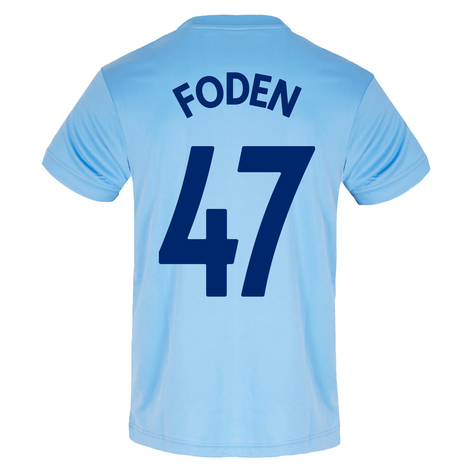 Man City adults T-shirt in sky blue with club crest to chest.