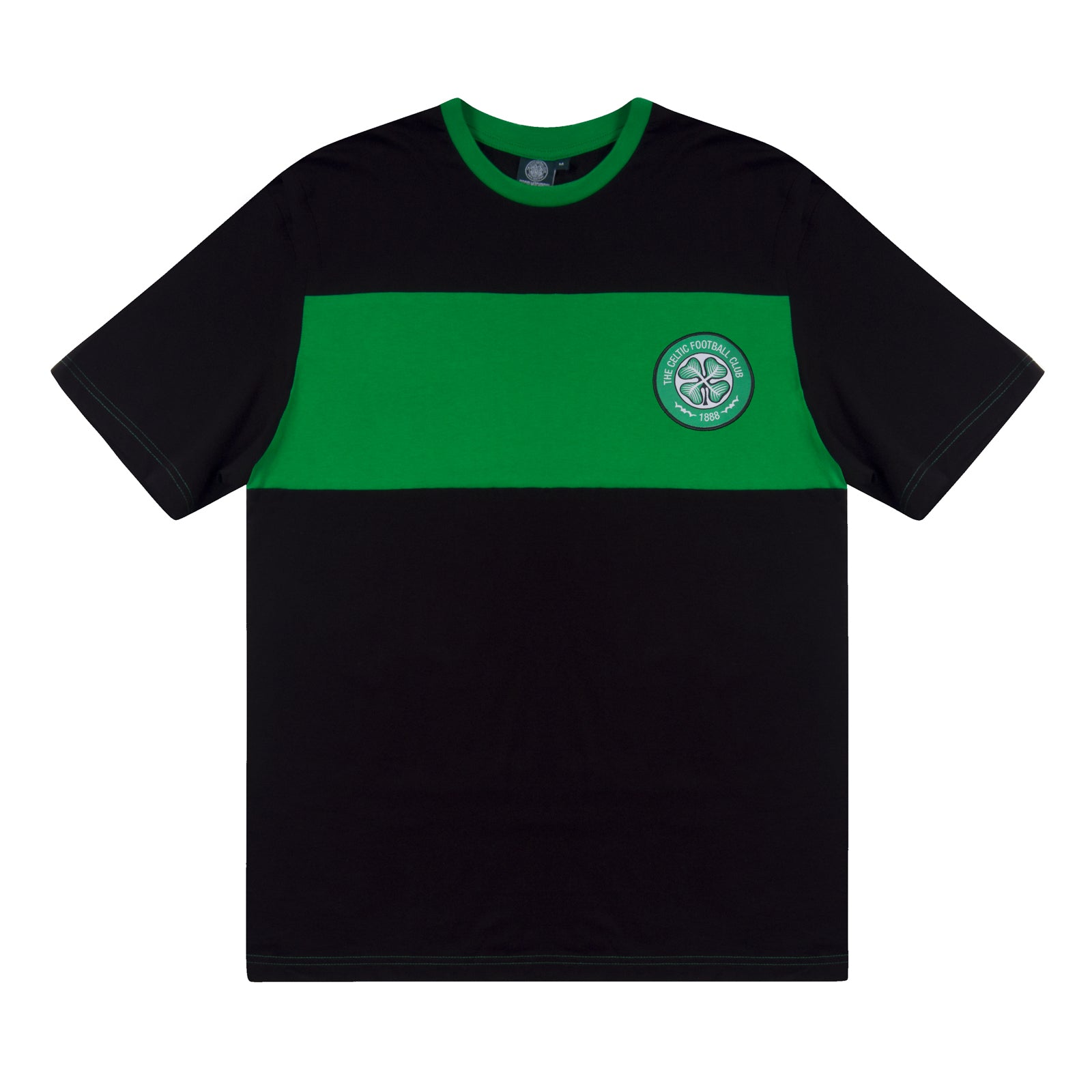 Celtic adults long pyjamas in black. Short sleeve top with badge to chest and long bottoms with badge.
