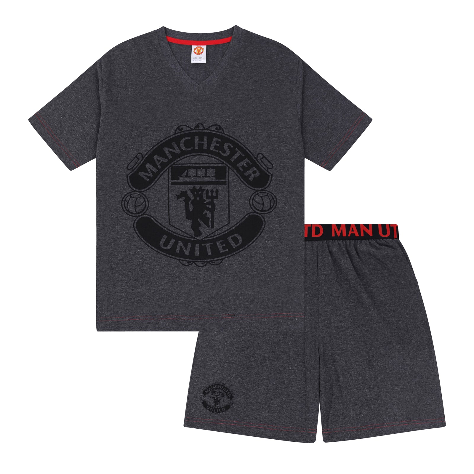 Manchester United short pyjamas for adults in grey