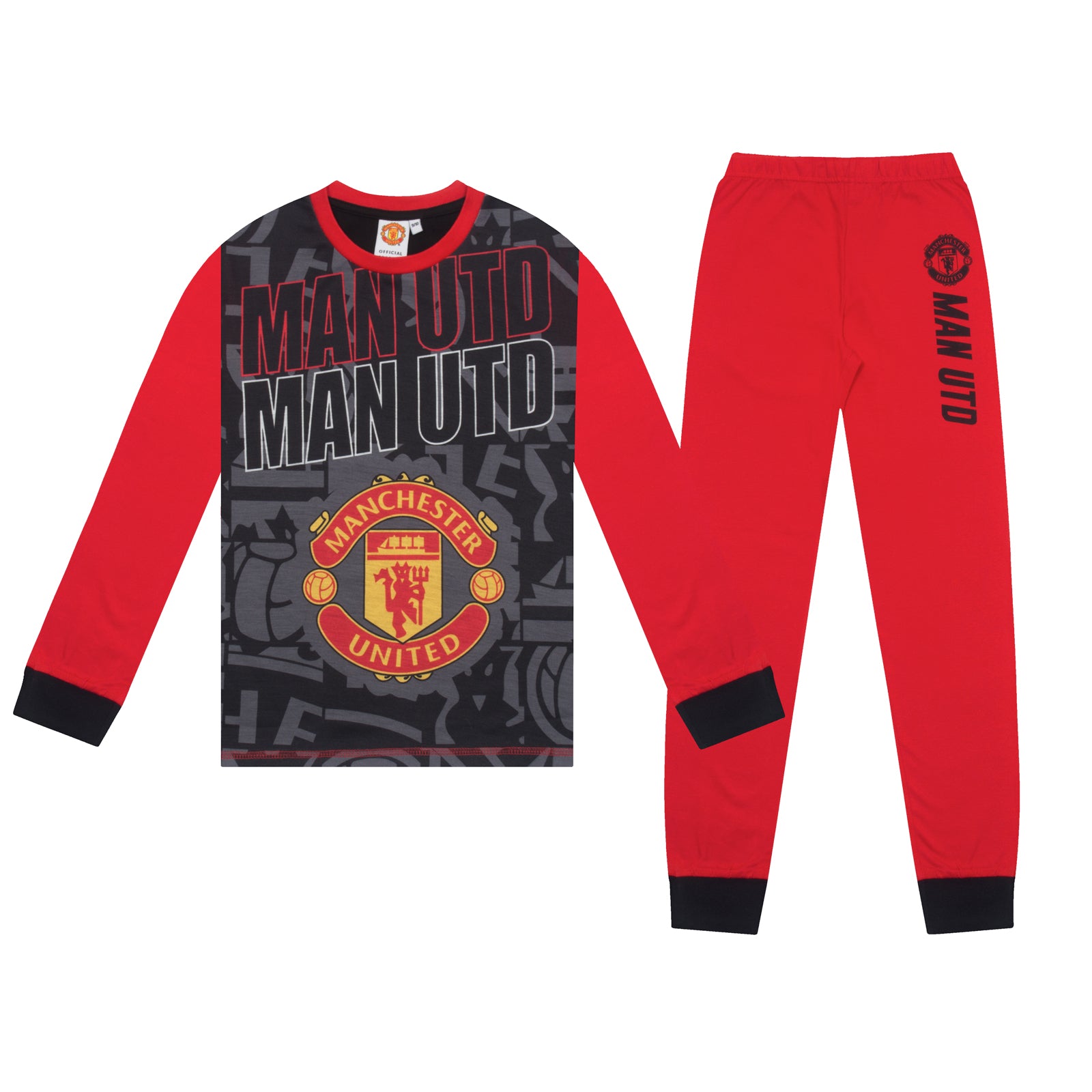 Manchester United long pyjamas for kids in black