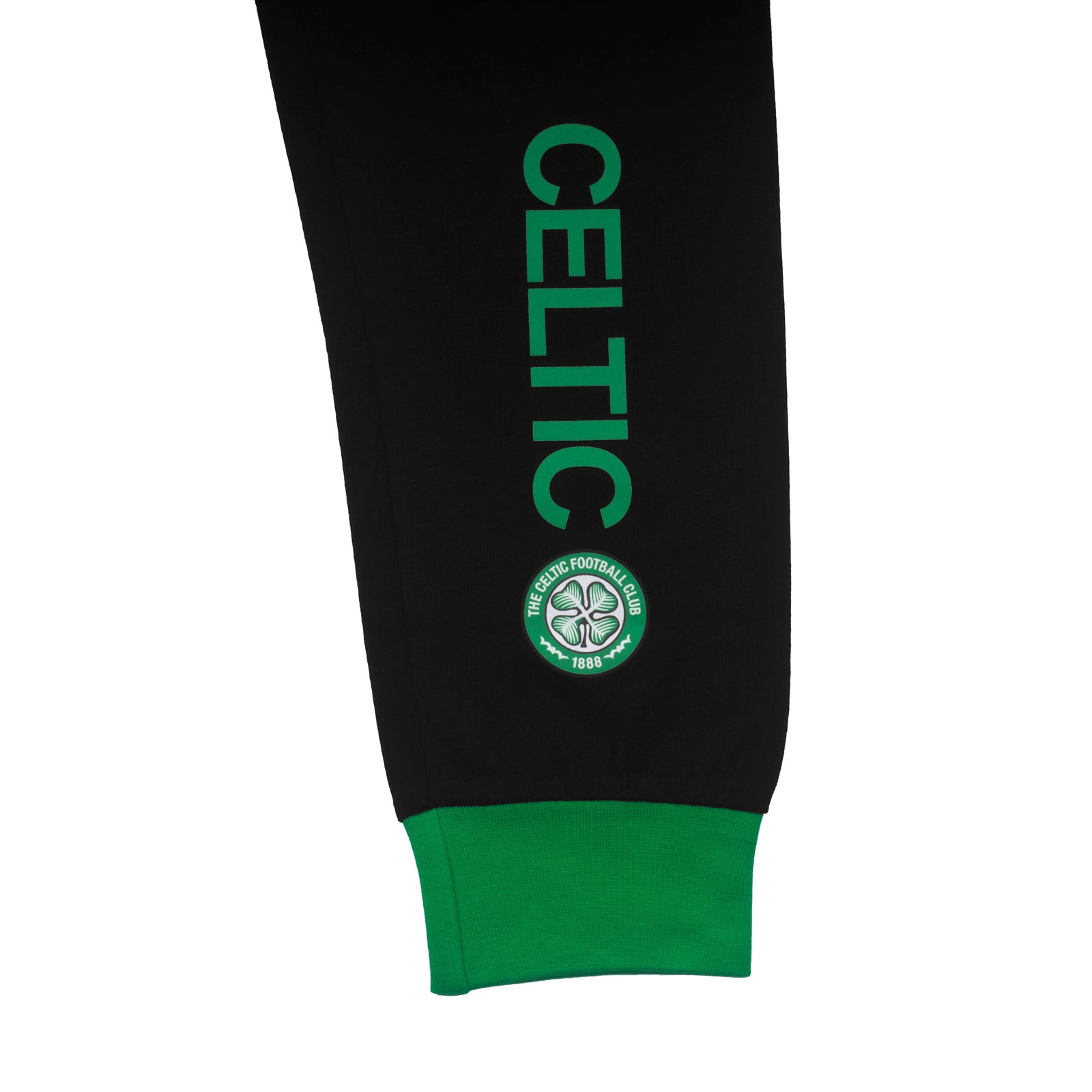 Celtic kids long pyjamas in green. Long sleeve top with graphic and club crest. Long legged bottoms with crest.