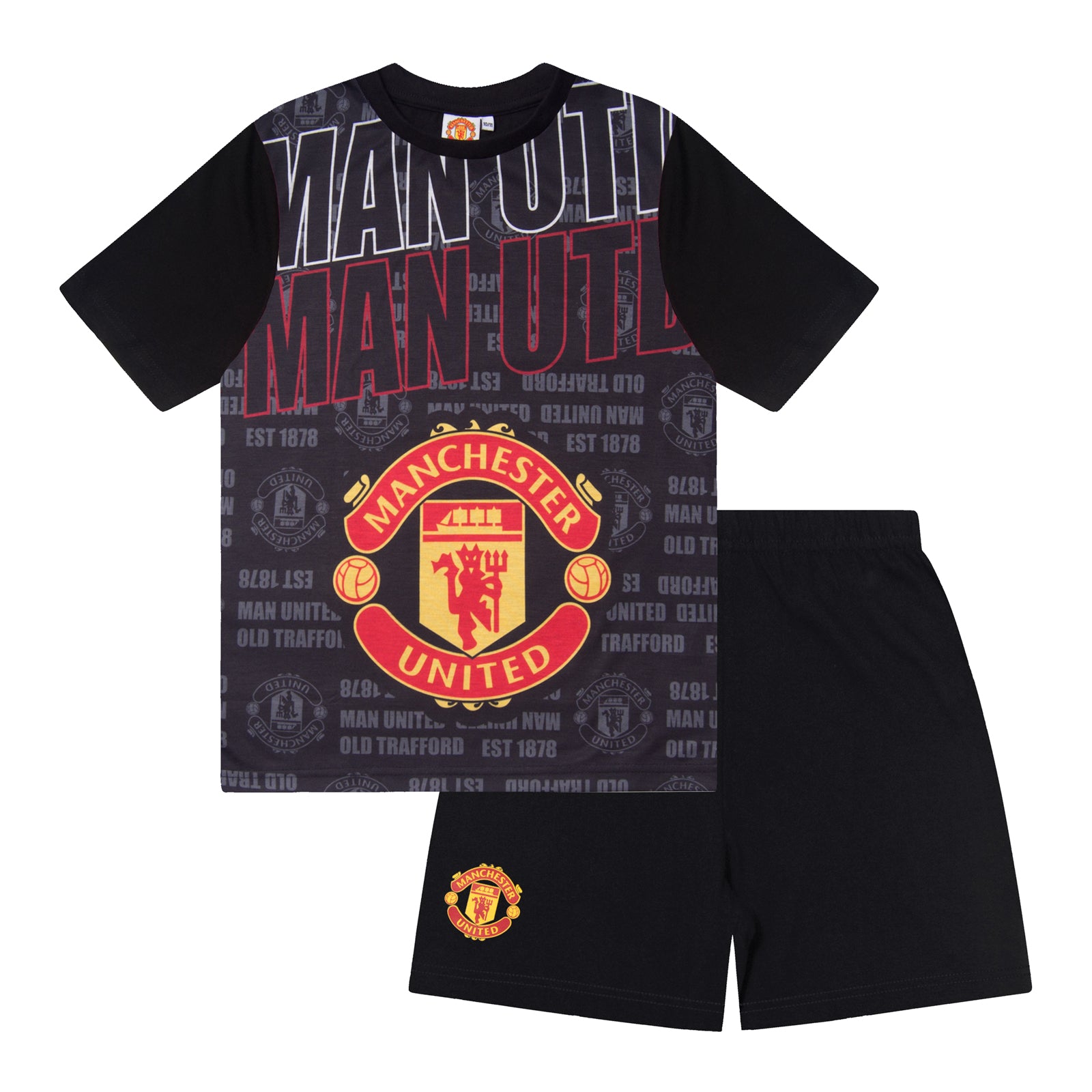 Manchester United short pyjamas for kids in black
