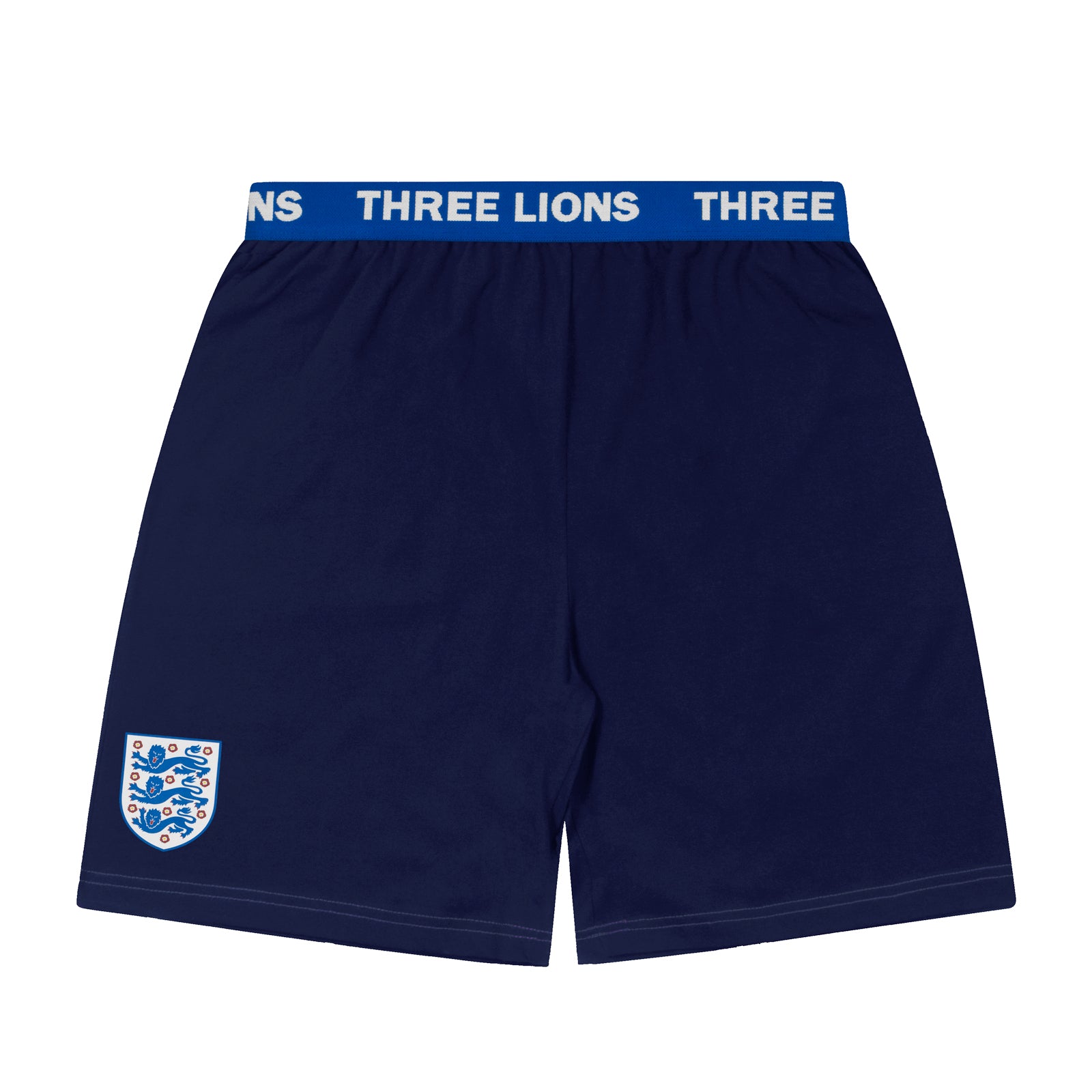 England kids pyjamas in white. Short sleeve top with graphic and shorts with 3 Lions logo to the left leg.