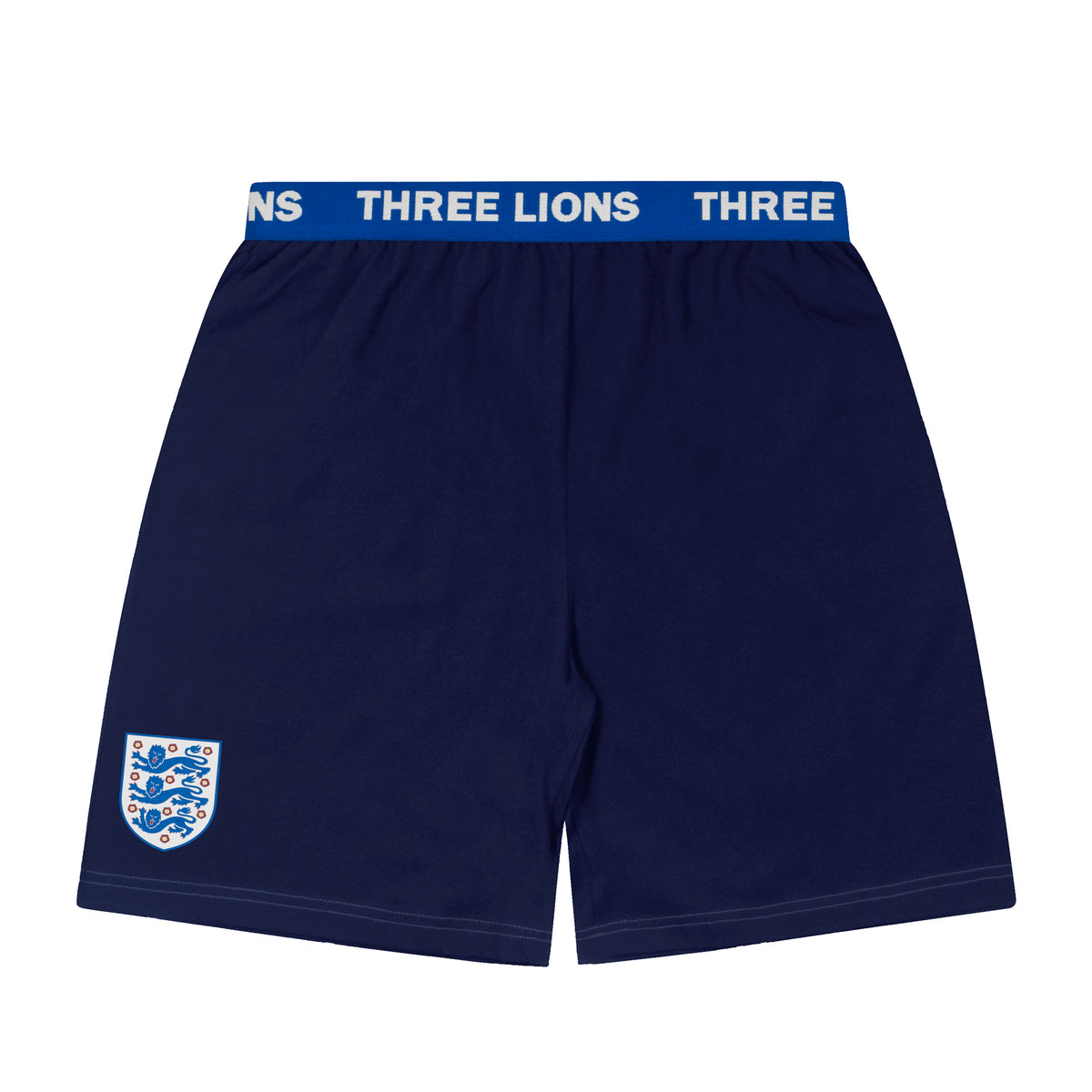 England kids pyjamas in white. Short sleeve top with graphic and shorts with 3 Lions logo to the left leg.