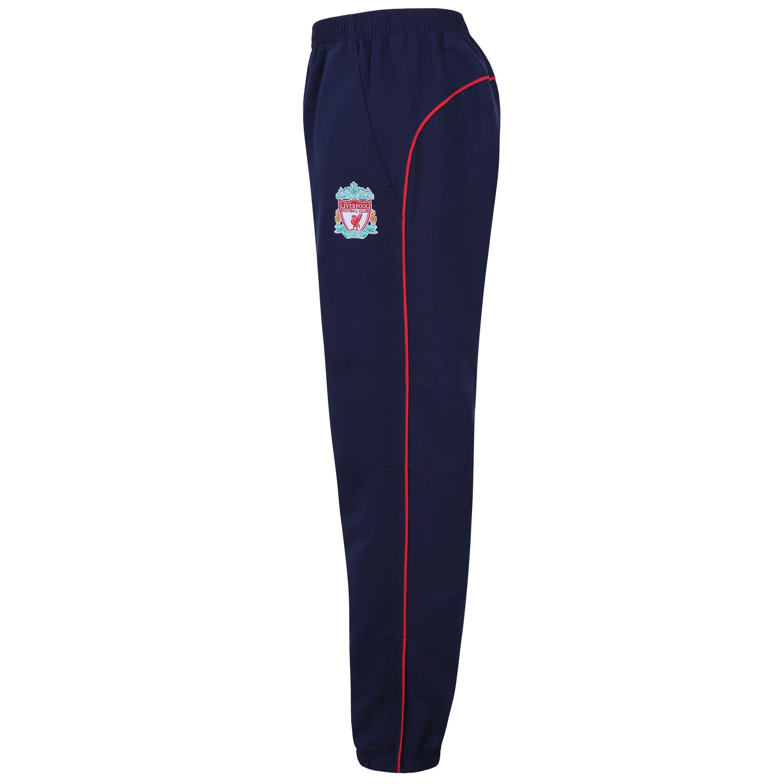 Liverpool kids tracksuit in navy blue with club crest to chest and left thigh