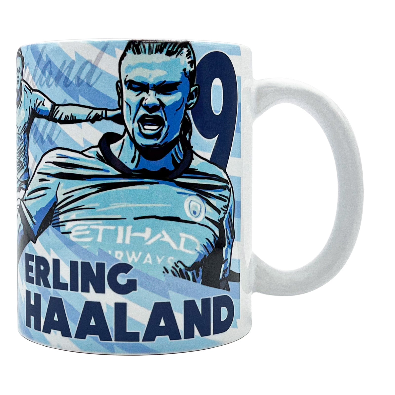 Manchester City legends Haaland mug in blue