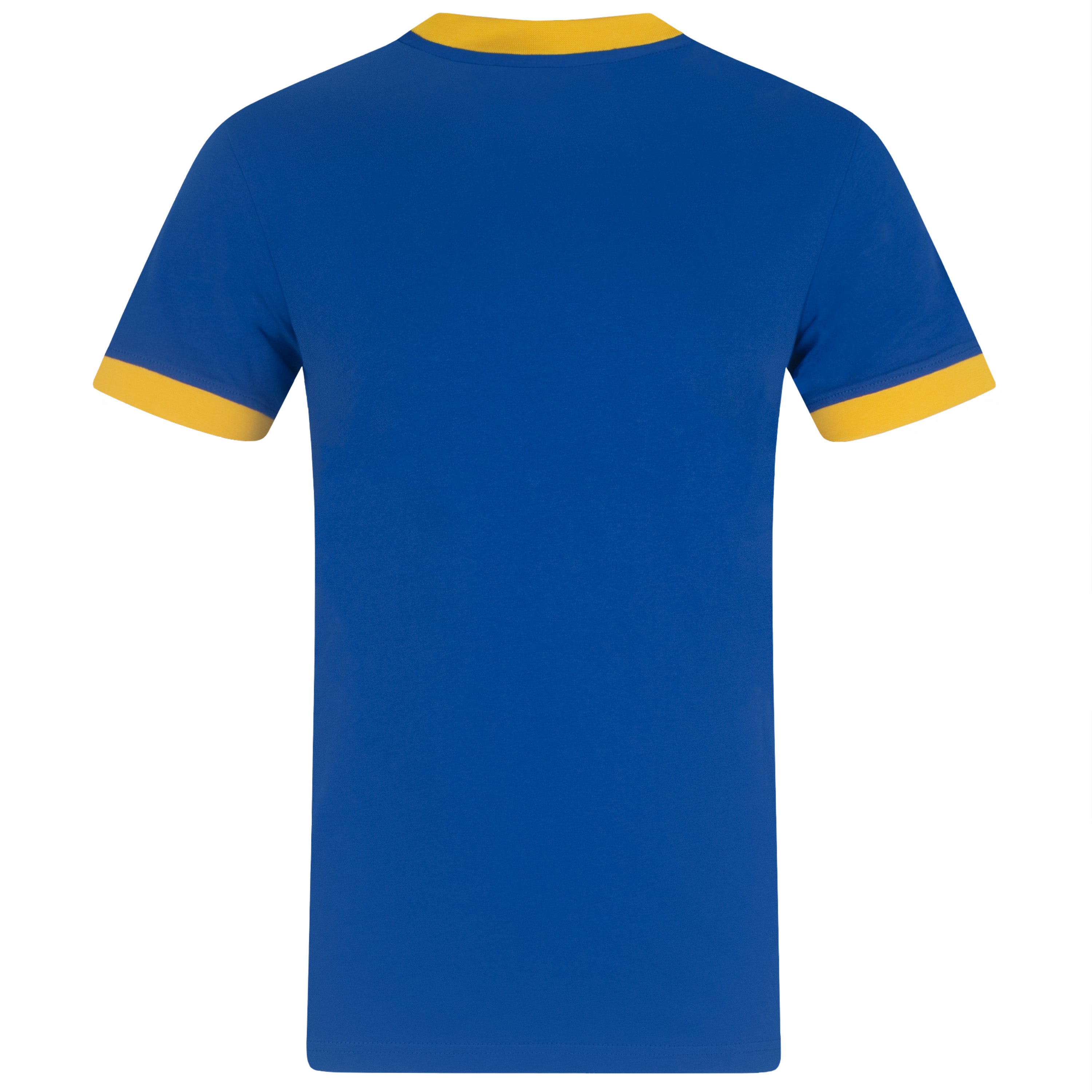 Leeds retro crew neck t-shirt in royal with embroidered applique rose crest