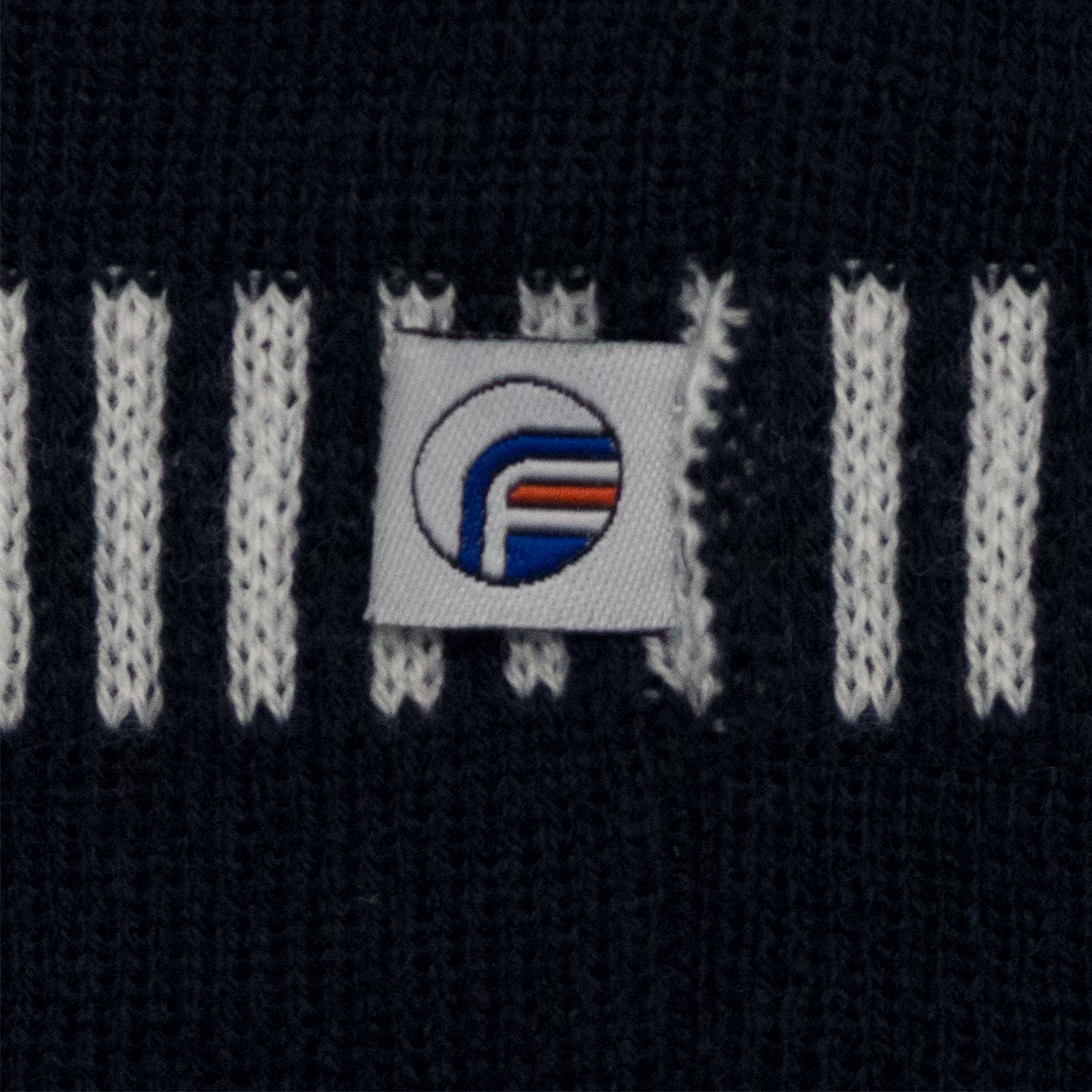England retro knitted bobble hat in 1990 white & blue