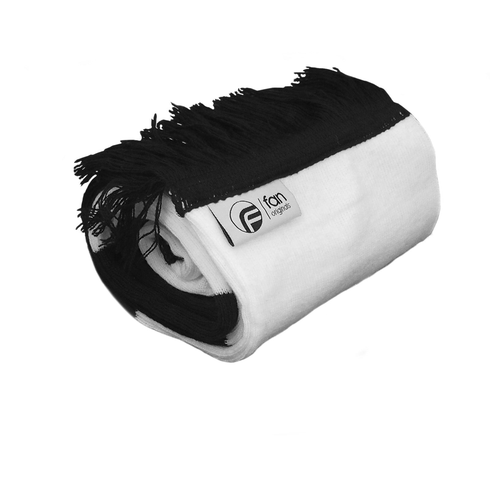 Newcastle Utd retro football bar scarf in black and white