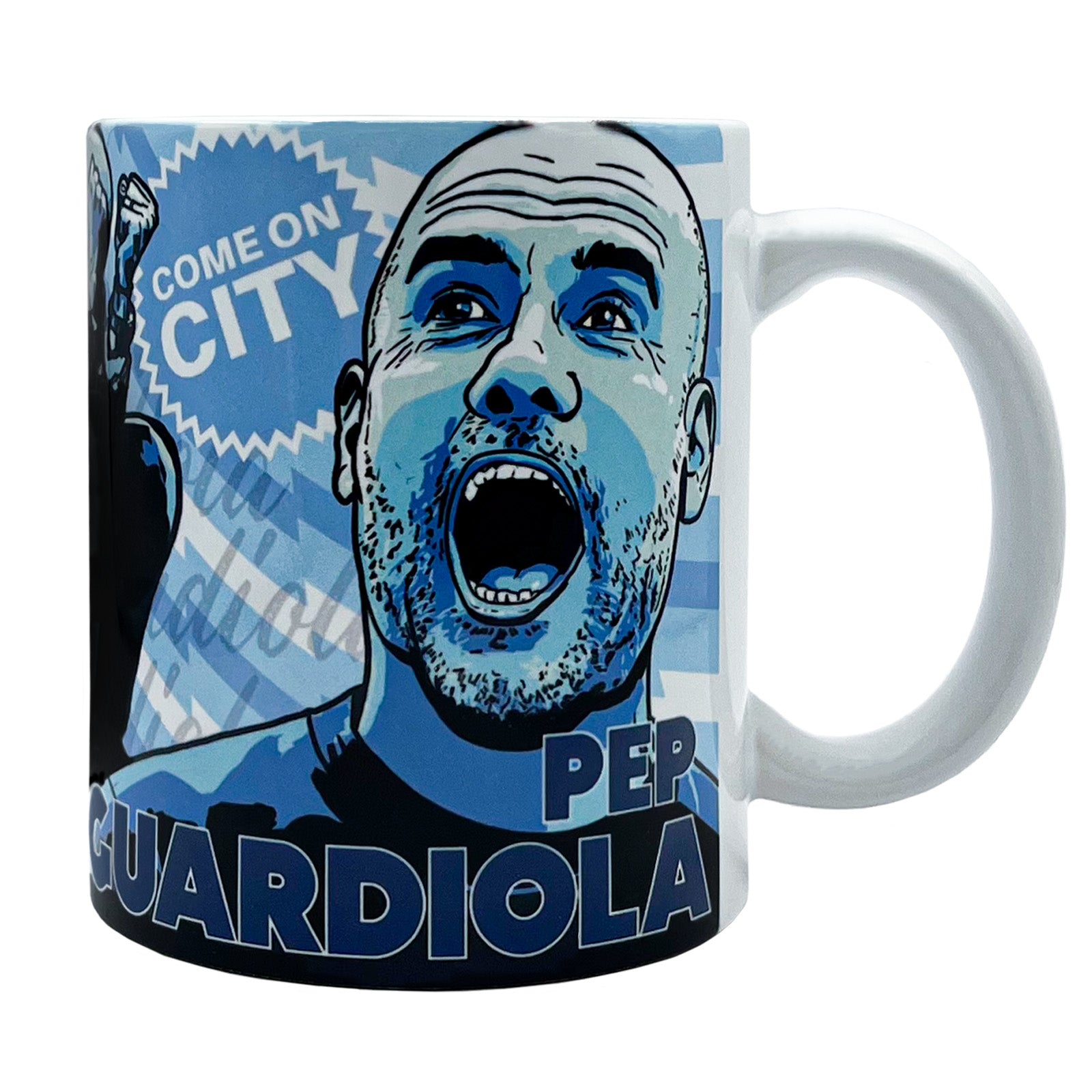 Manchester City legends Guardiola mug in blue