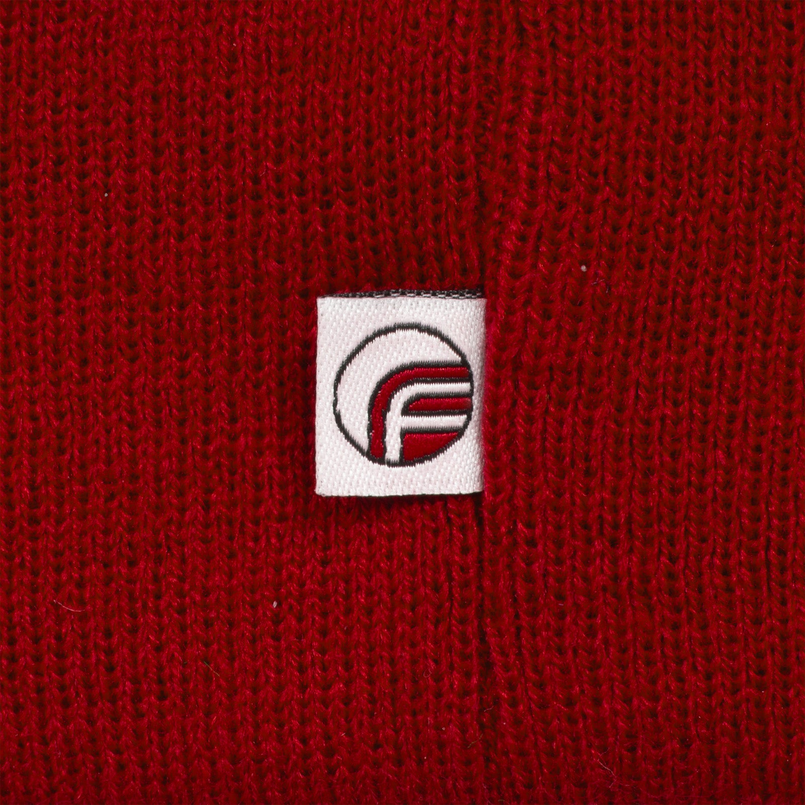 Sunderland retro knitted bobble hat in red, white & black with Vaux text to front