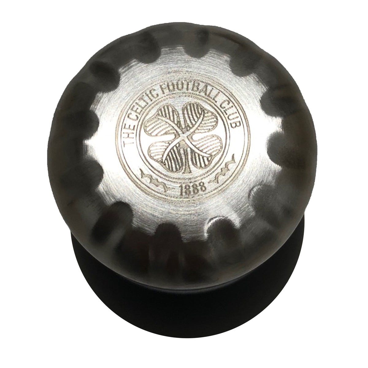 Celtic stainless steel vacuum flask, 500ml in black, with club crest on both sides & screw cap