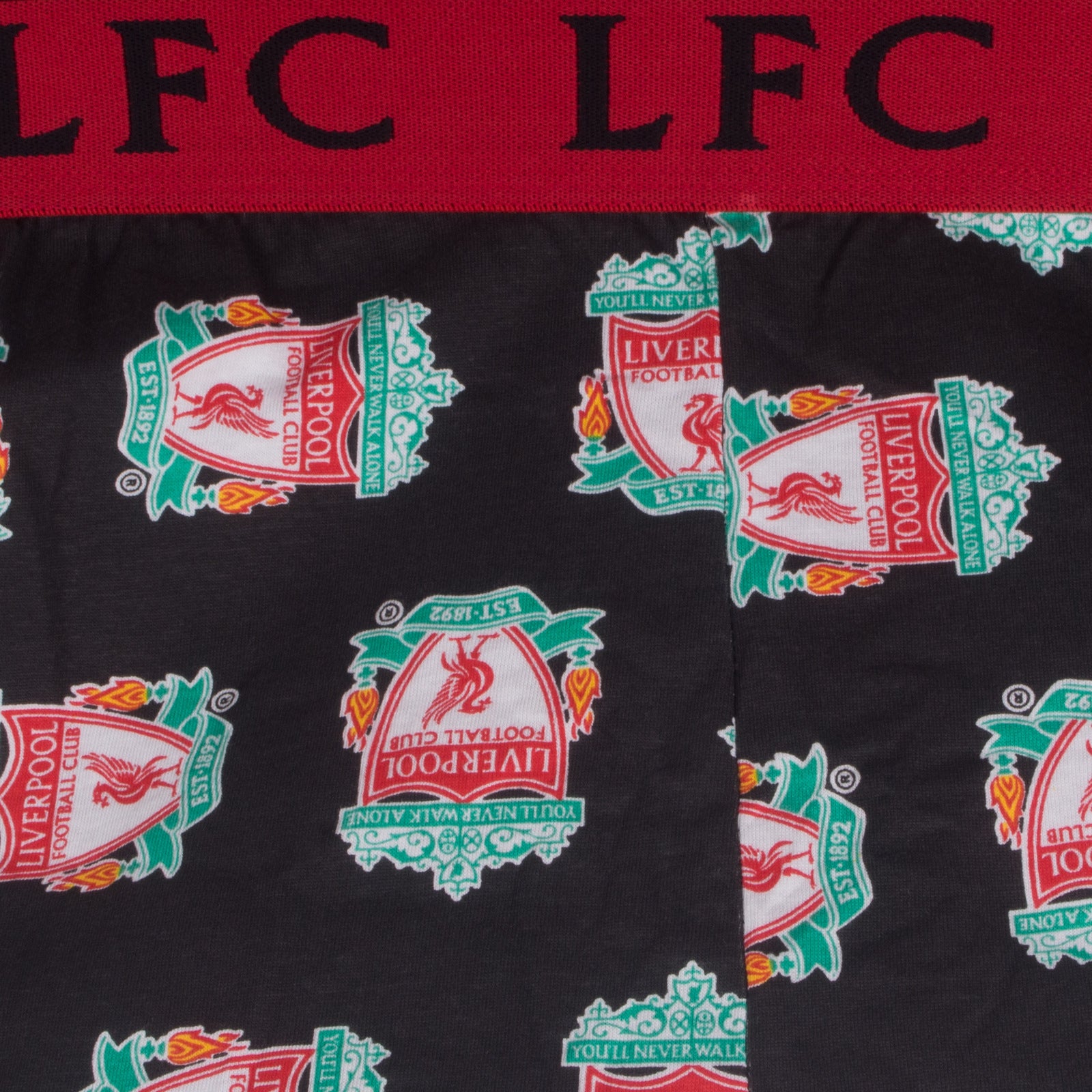 Liverpool lounge pants in black with all over LFC crest print.