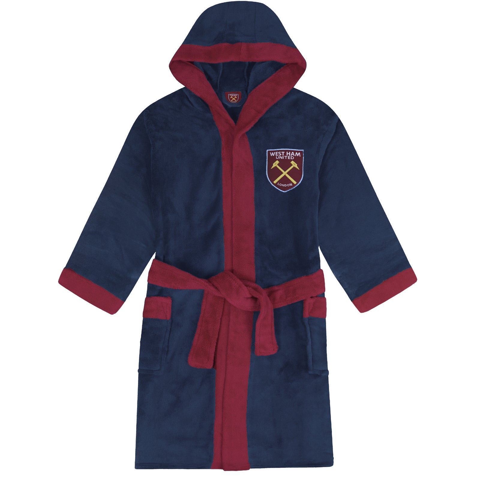 West Ham adults dressing gown in navy blue with club crest