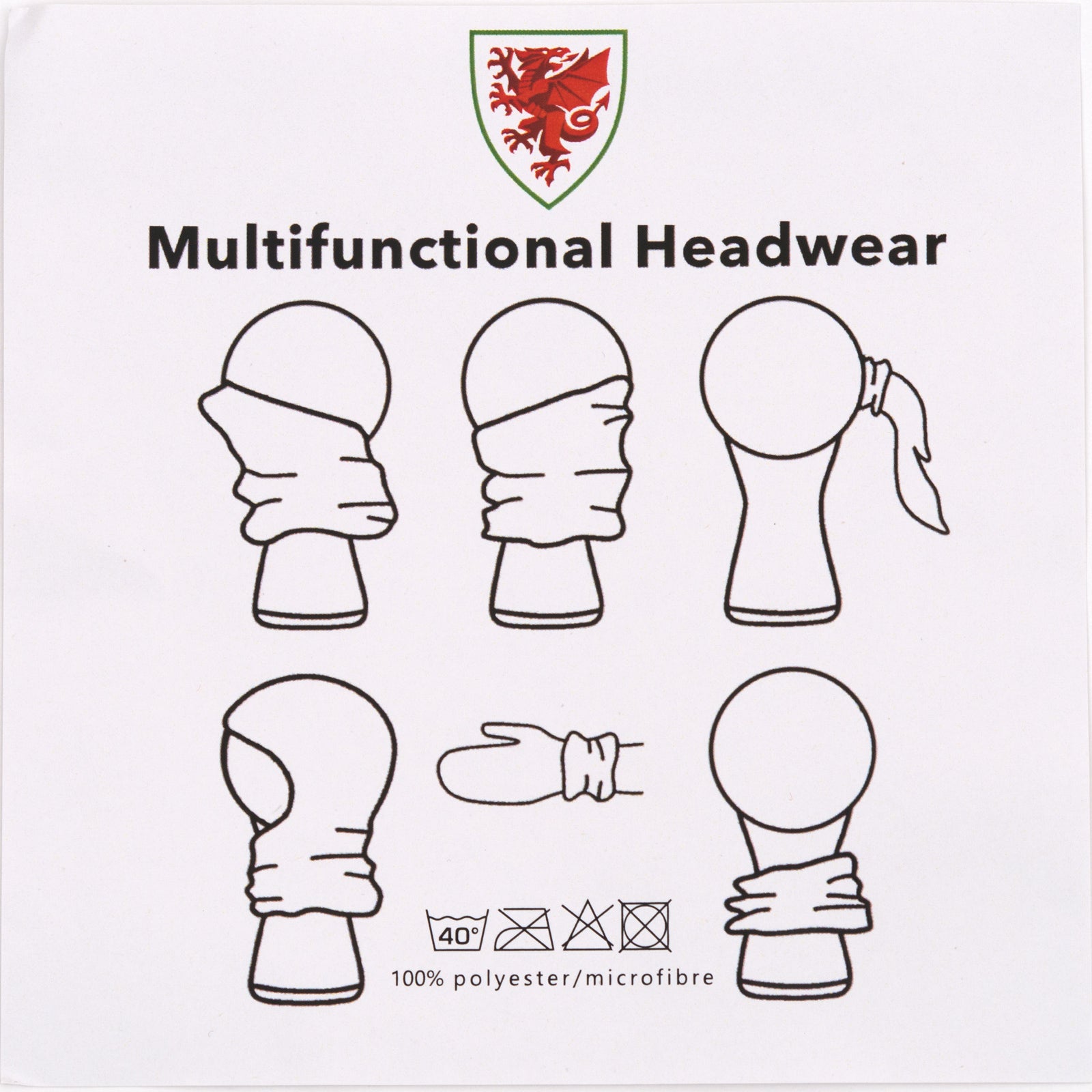 Wales FA snood in retro football bar scarf design in red, yellow & green