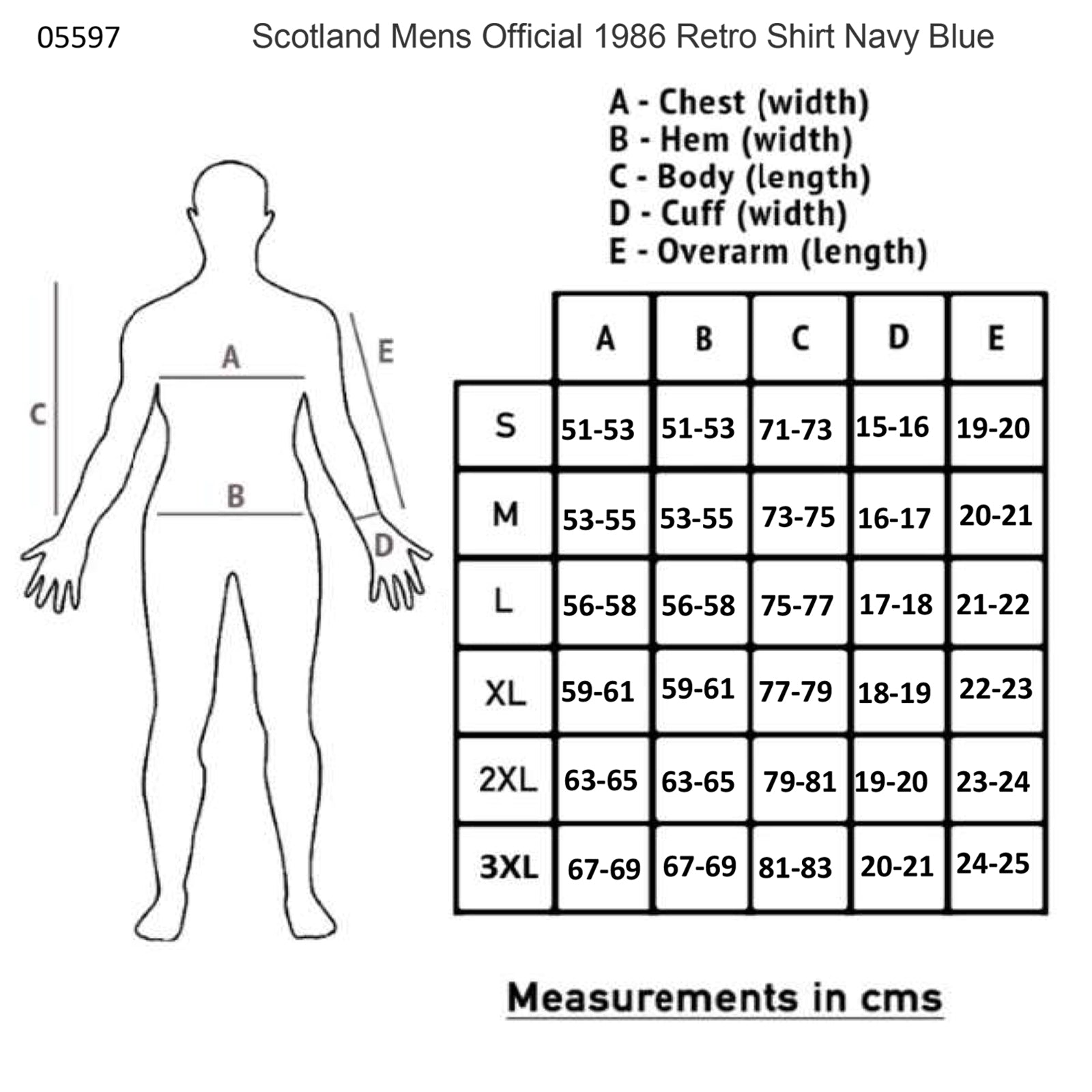 Scotland retro 1986 football shirt. Replica shirt in navy blue with crest to chest