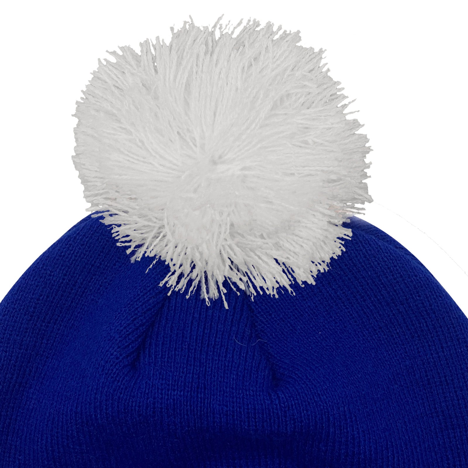 Man United bobble hat in retro blue 1985 colours