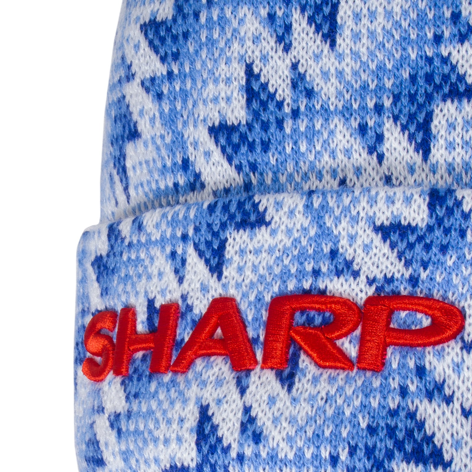 Man United bobble hat in retro blue 1990 colours