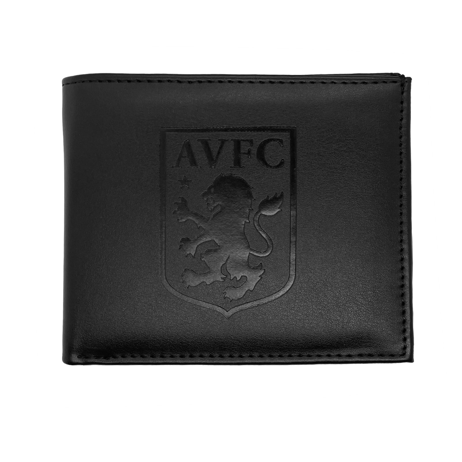 Aston Villa faux leather wallet in black with embossed club crest