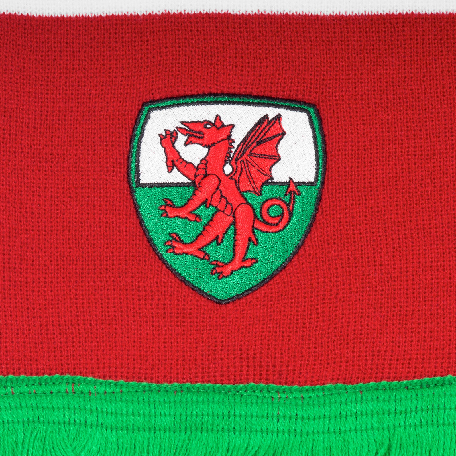 Wales football retro bobble hat & bar scarf set in red, white & green