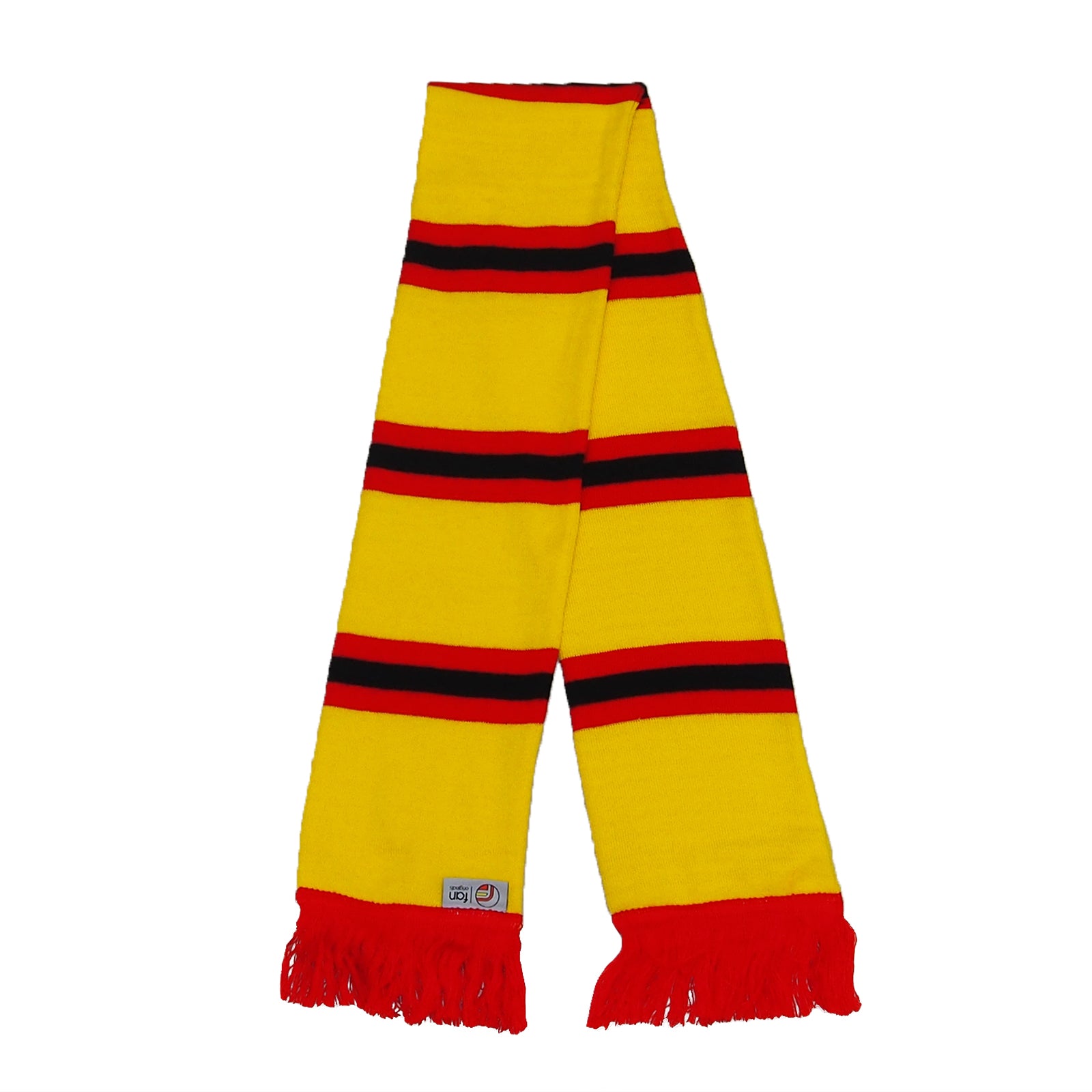 Watford retro football bar scarf in yellow, red and black