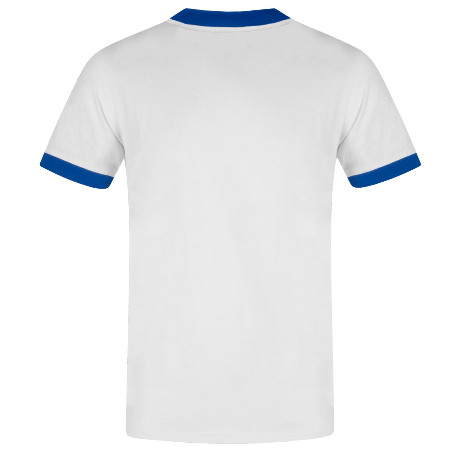 Scotland adults retro ringer t-shirt in white with contrast blue trims and logo to chest