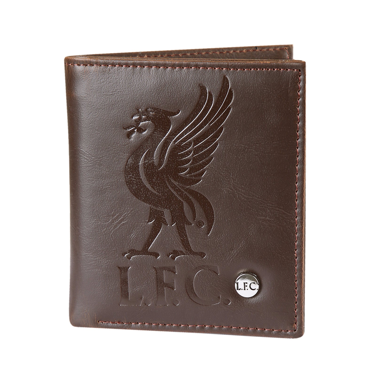 Liverpool leather wallet in brown with embossed club crest