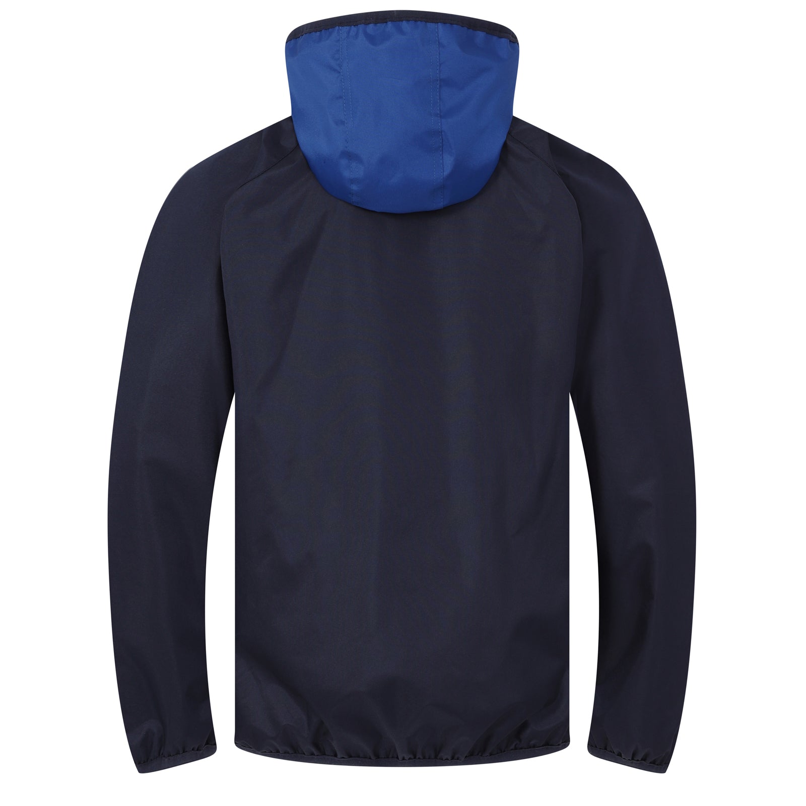 Chelsea adults shower jacket with hood in navy blue with club crest to chest.