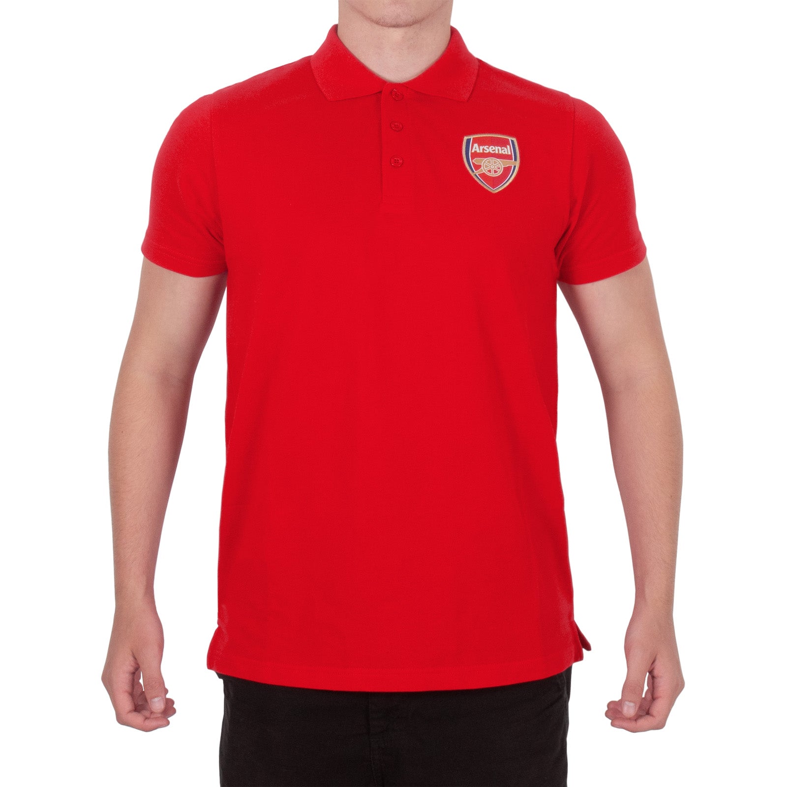 Arsenal polo shirt for kids in red with club crest and canon to chest.