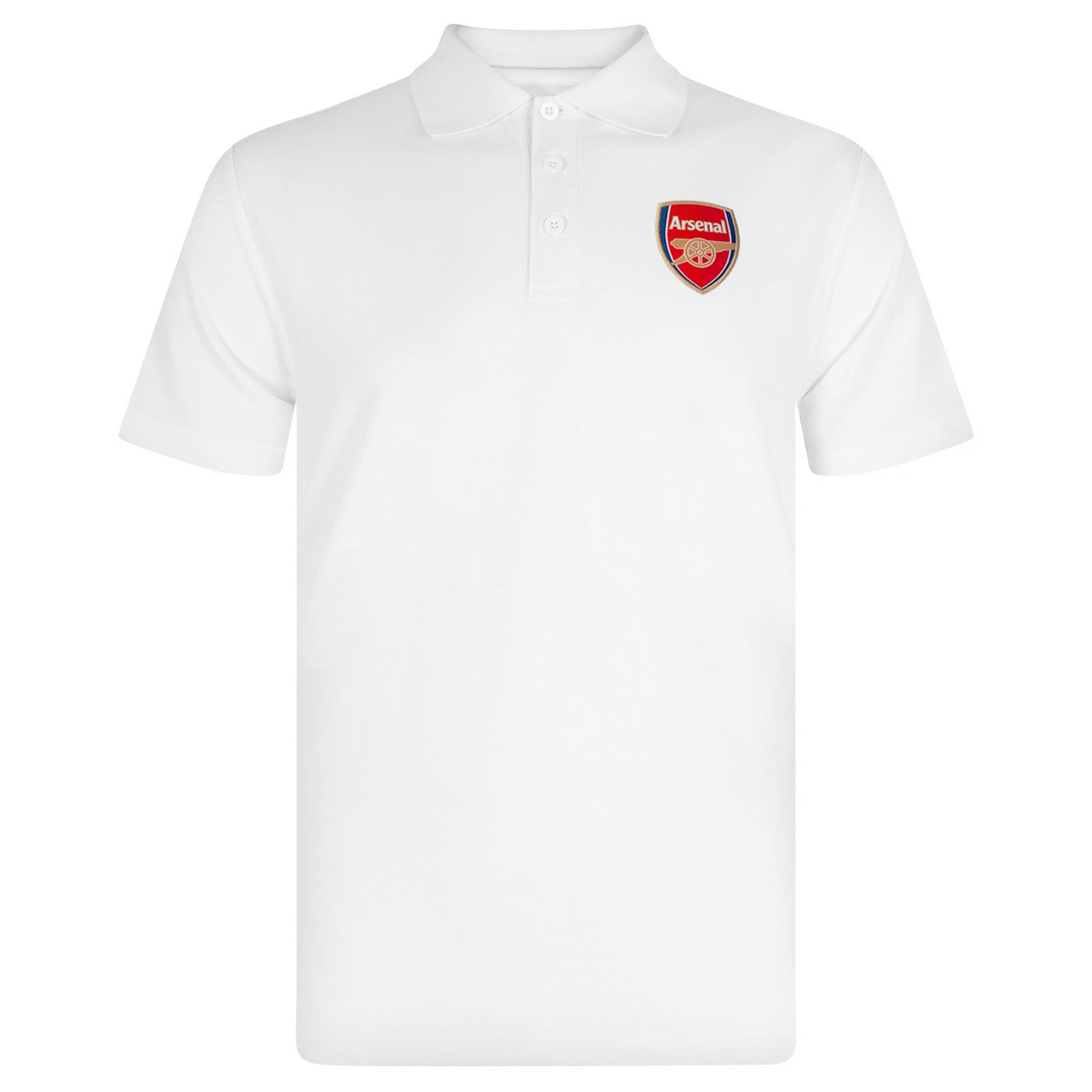 Arsenal polo shirt for adults in white with club crest to chest