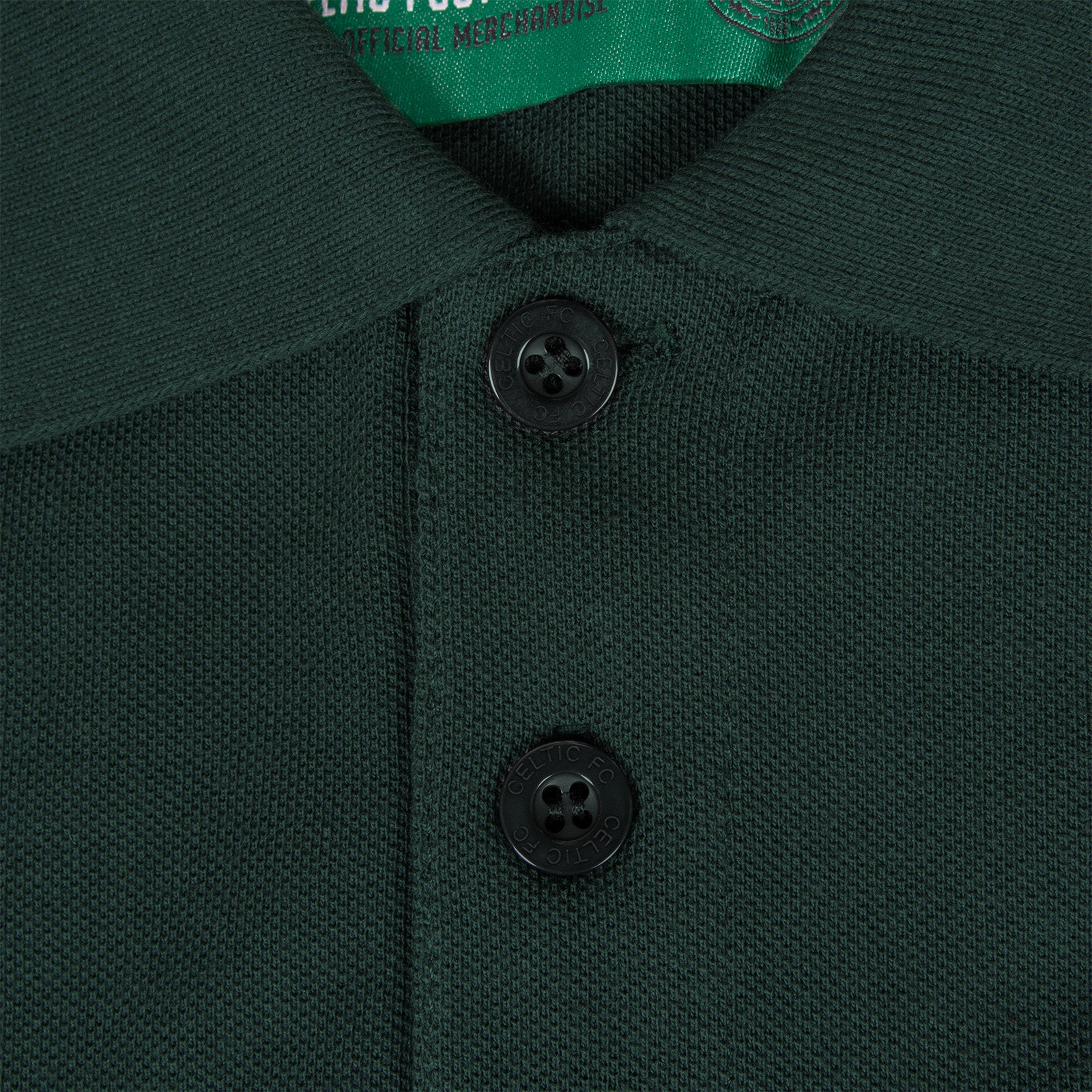 Celtic adults polo shirt in green with club crest to chest