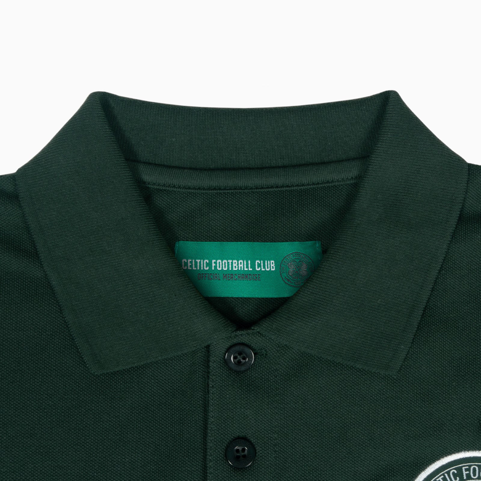 Celtic adults polo shirt in green with club crest to chest