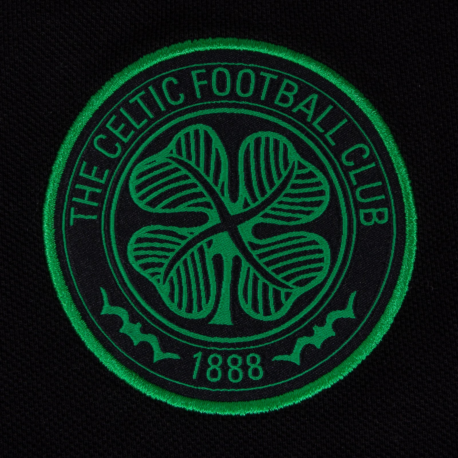Celtic adults polo shirt in black with club crest to chest