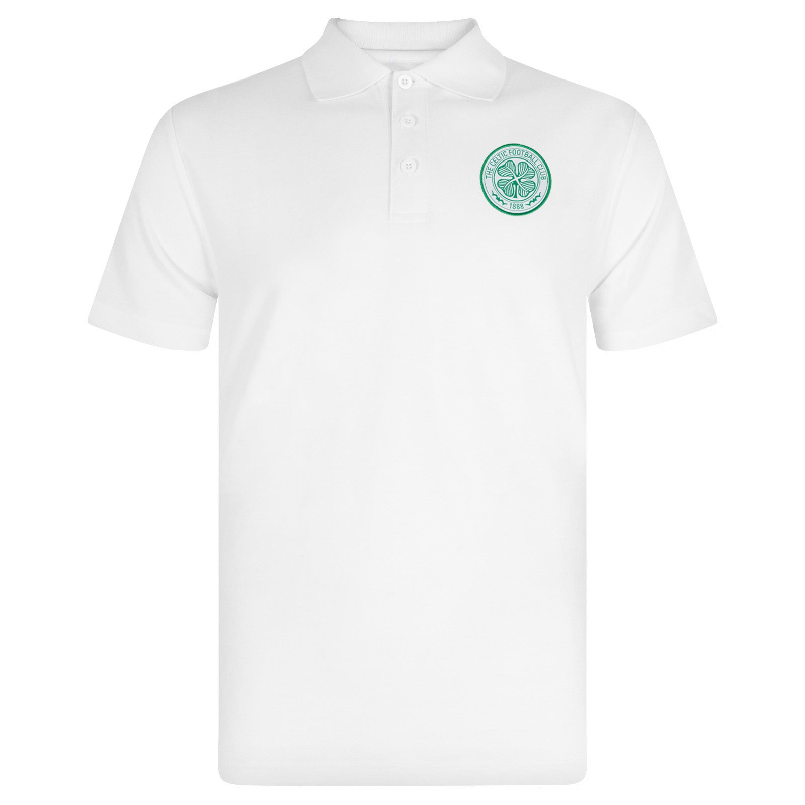 Celtic adults polo shirt in white with club crest to chest