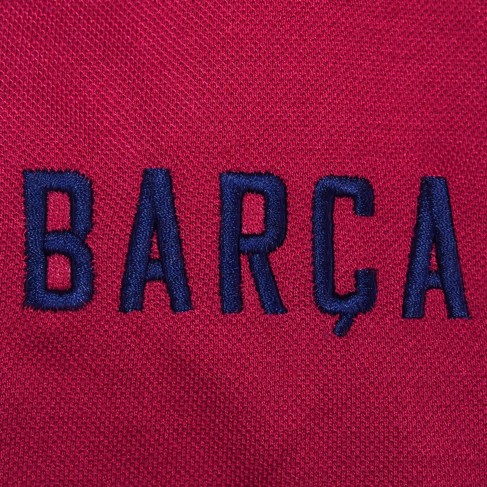 FC Barcelona adults polo shirt in red with FCB logo and 3D Barca text to chest