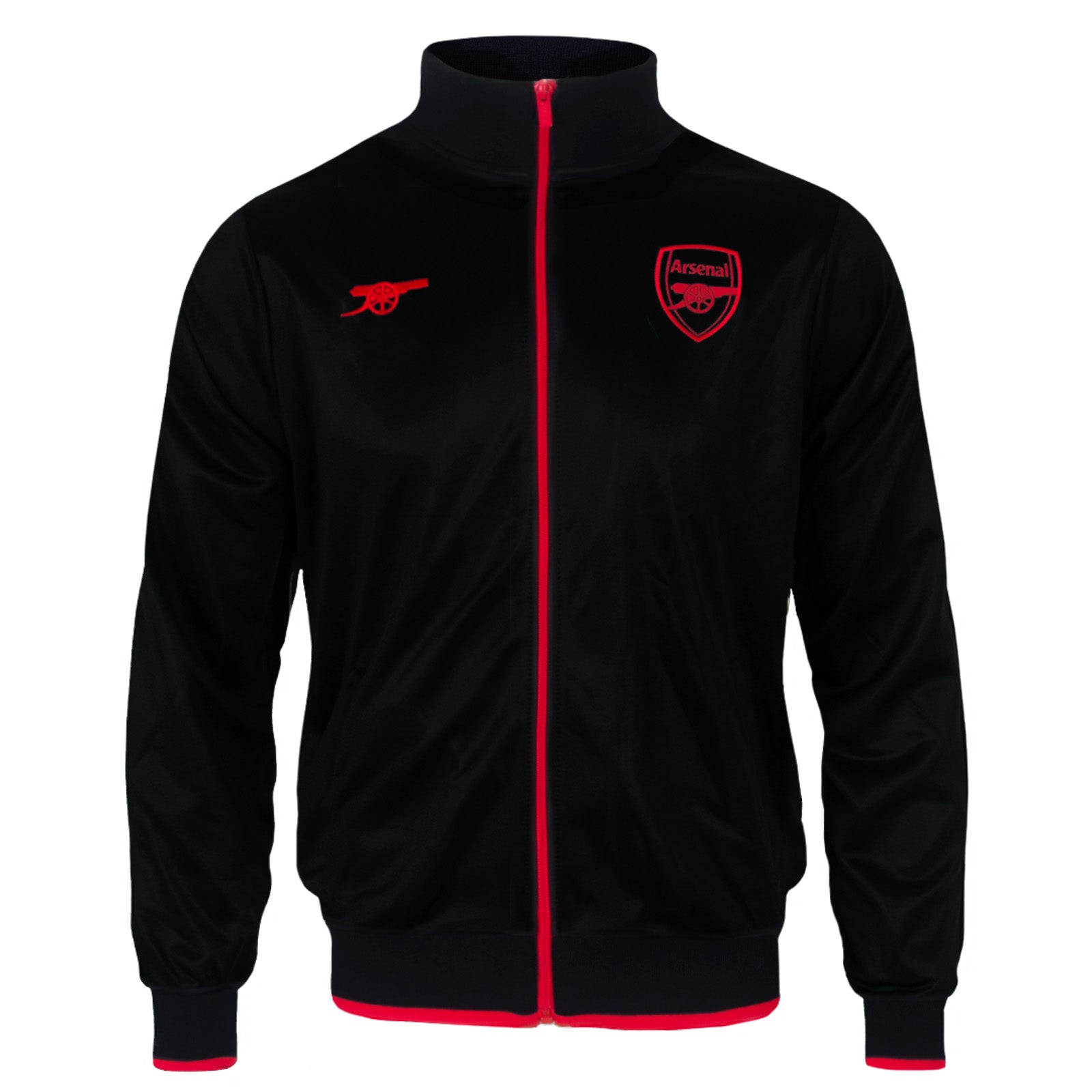 Arsenal kids retro track jacket in black with club crest to chest.