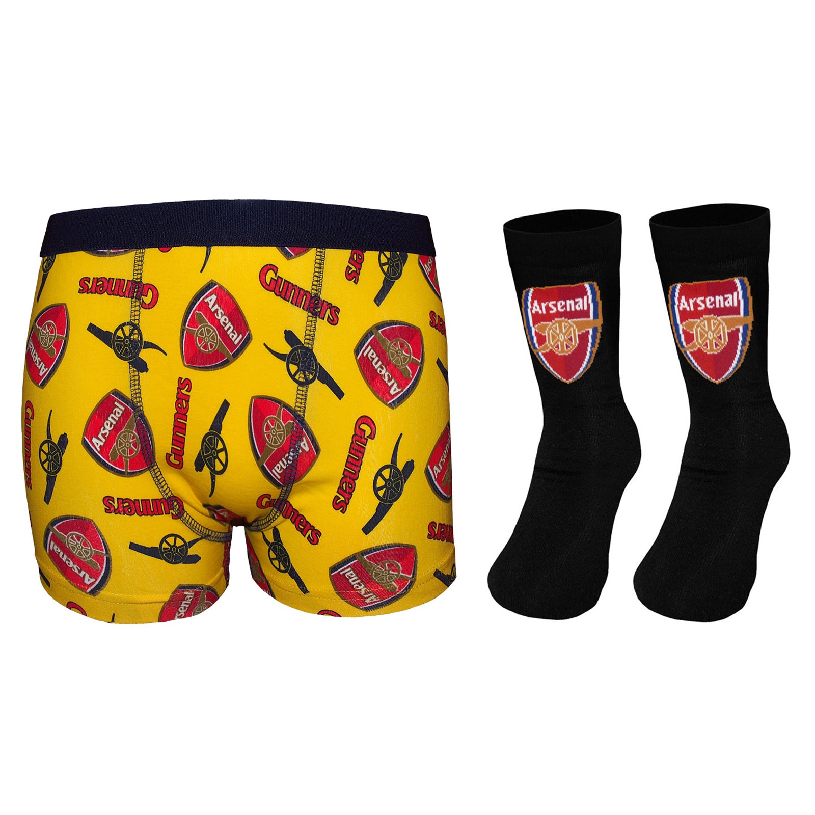 Arsenal red boxer shorts & black socks set for boys