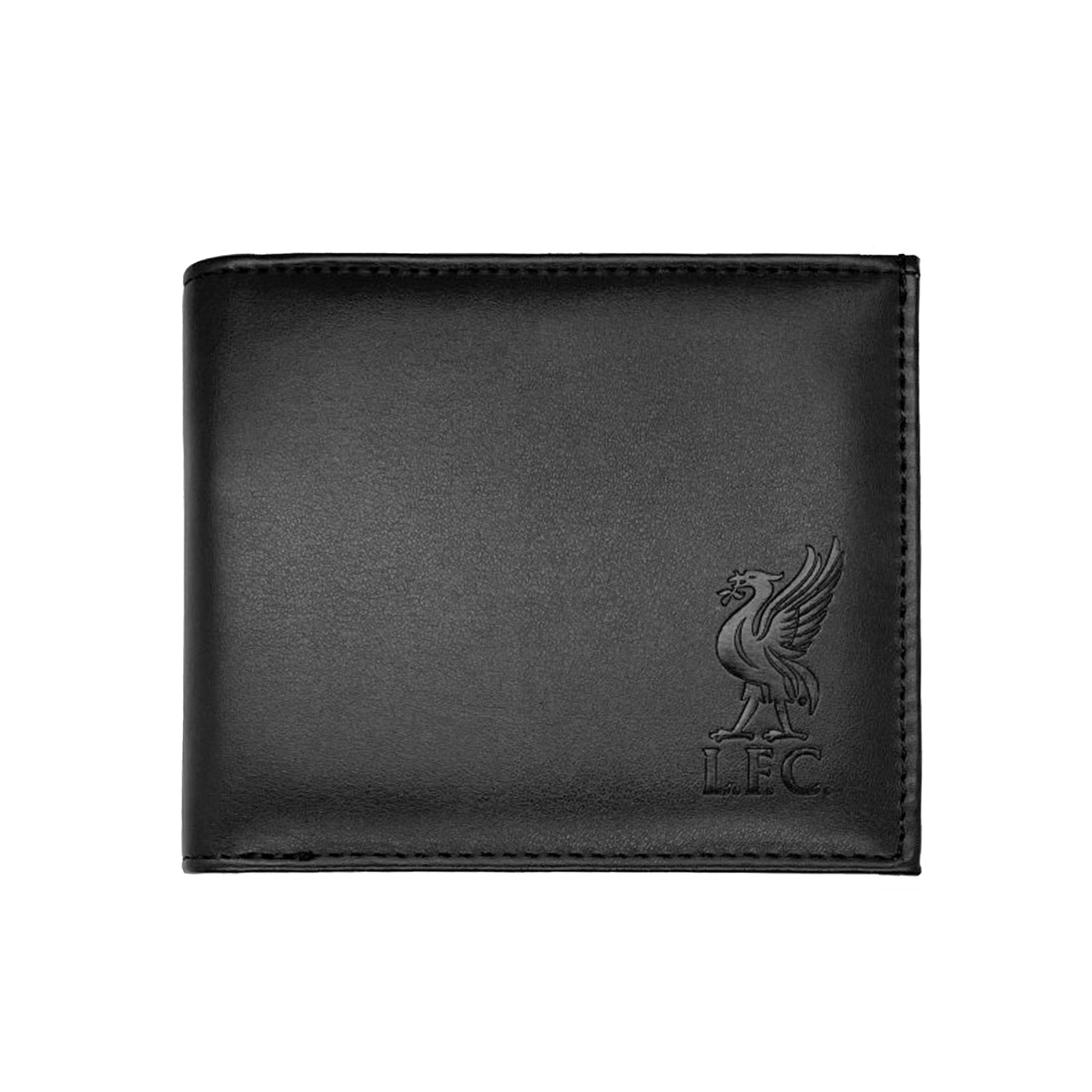 Liverpool faux leather wallet in black with embossed club crest