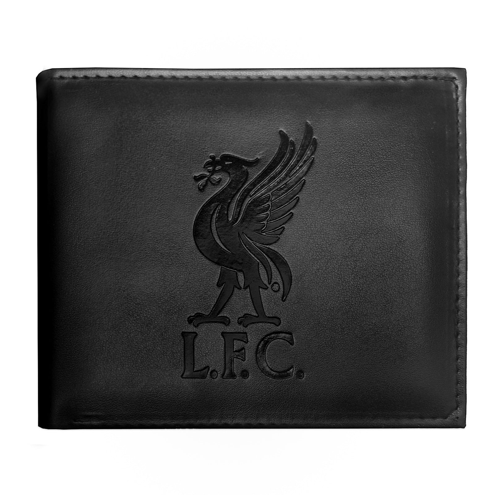 Liverpool faux leather wallet in black with embossed club crest