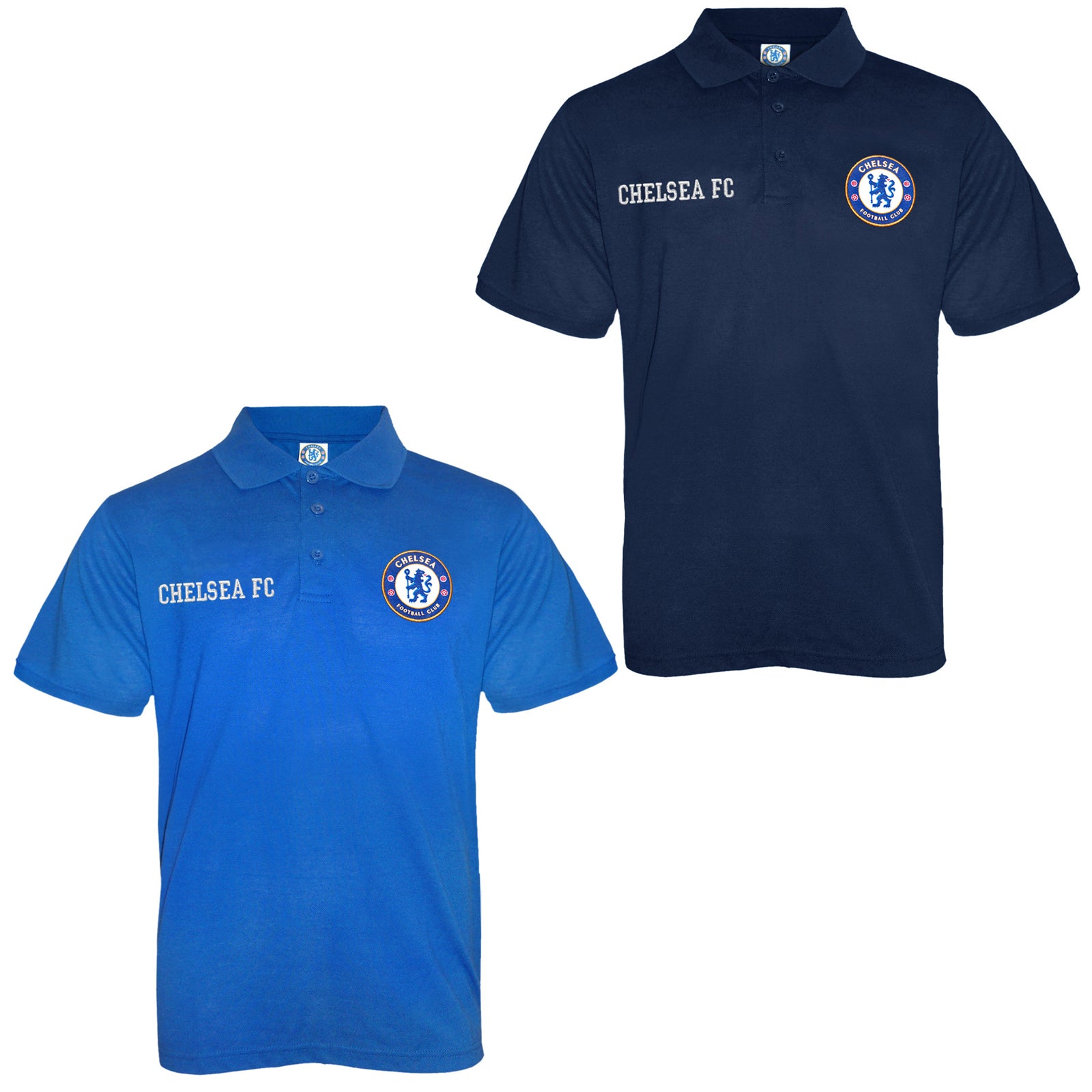 Chelsea polo shirt for kids in navy blue with club crest to chest.