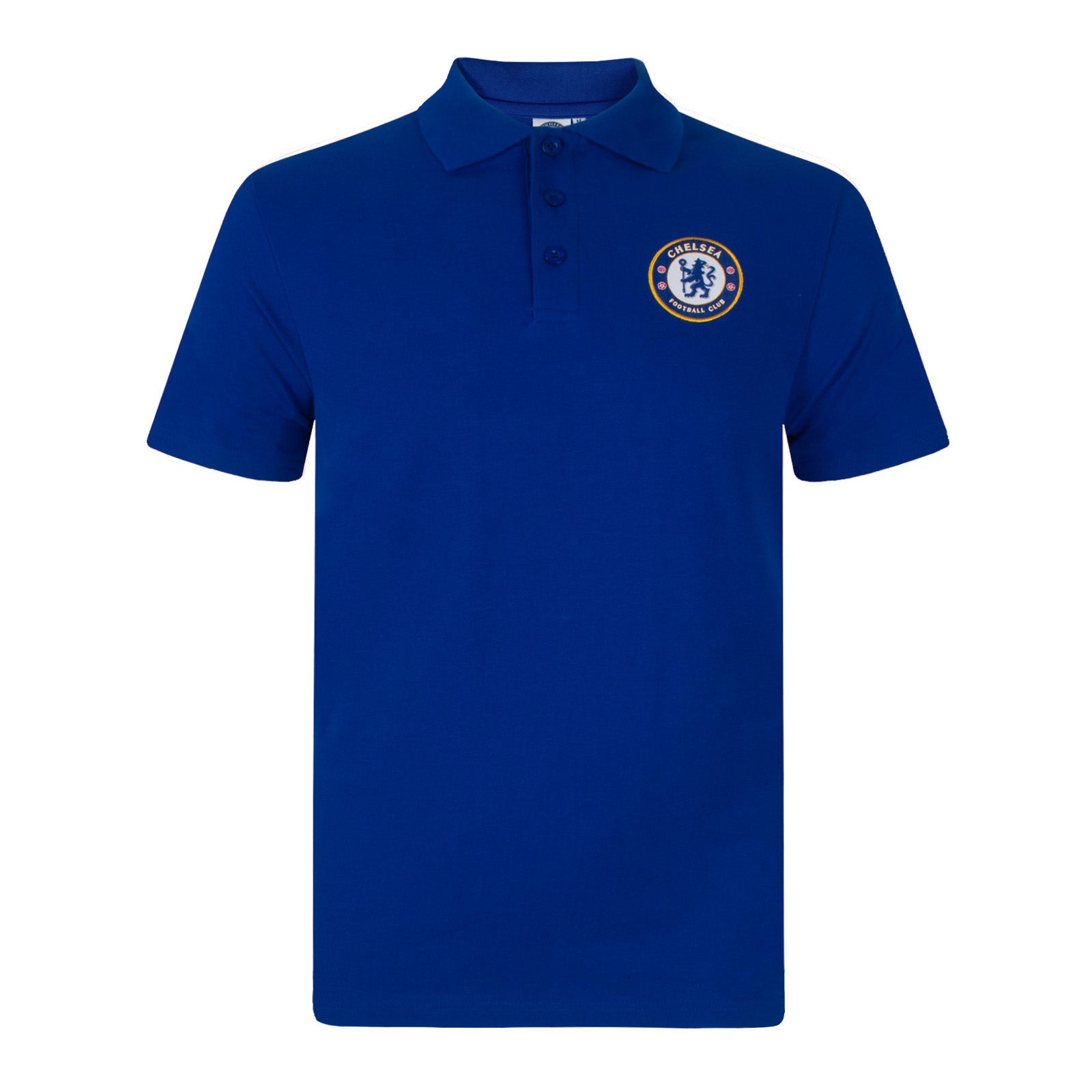 Chelsea polo shirt for kids in navy blue with club crest to chest.