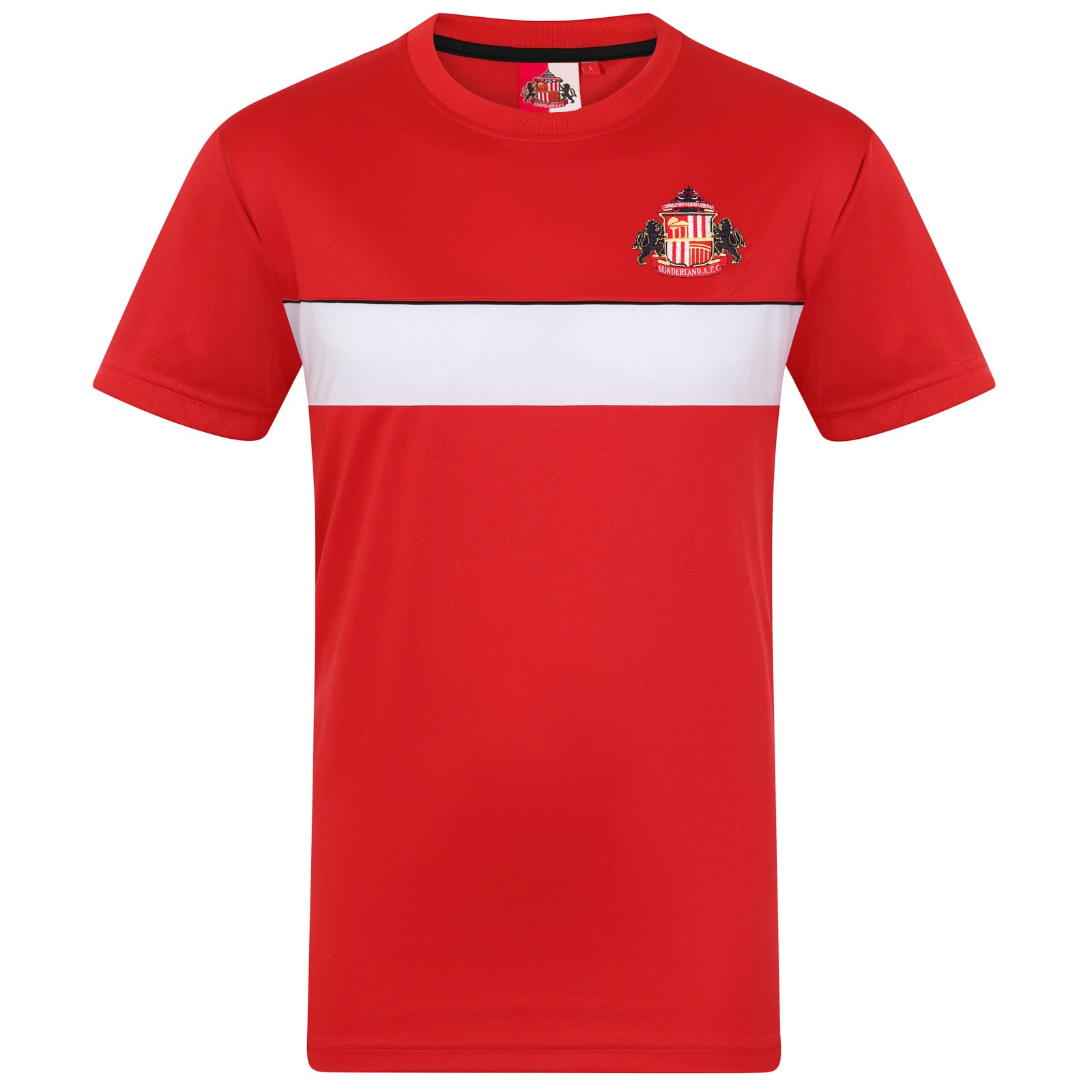 Sunderland adults poly T-shirt in red with club crest to chest