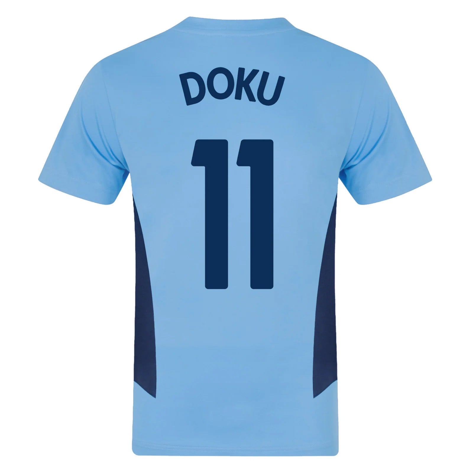 Man City adults T-shirt in sky blue with club crest to chest.